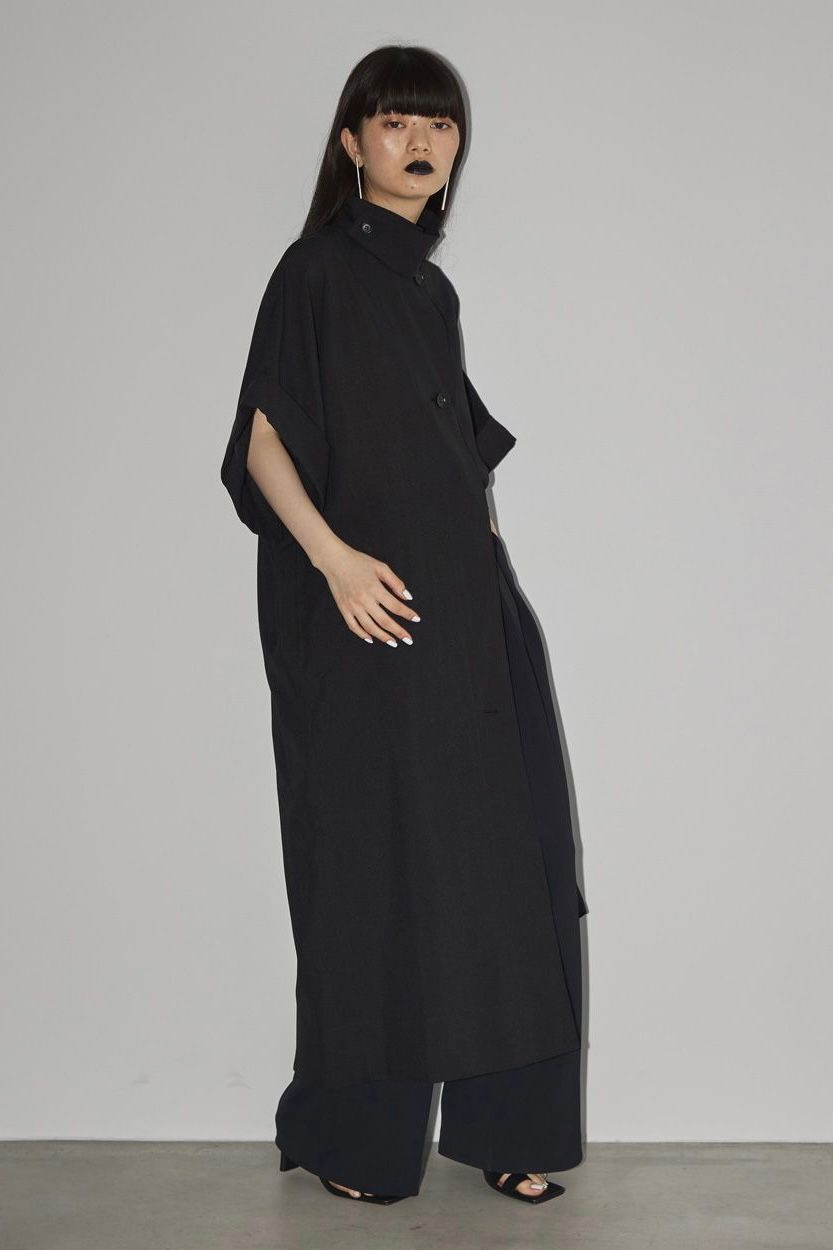 TODAYFUL - 【先行予約】Halfsleeve Cocoon Coat -black- 23ss 5月頃