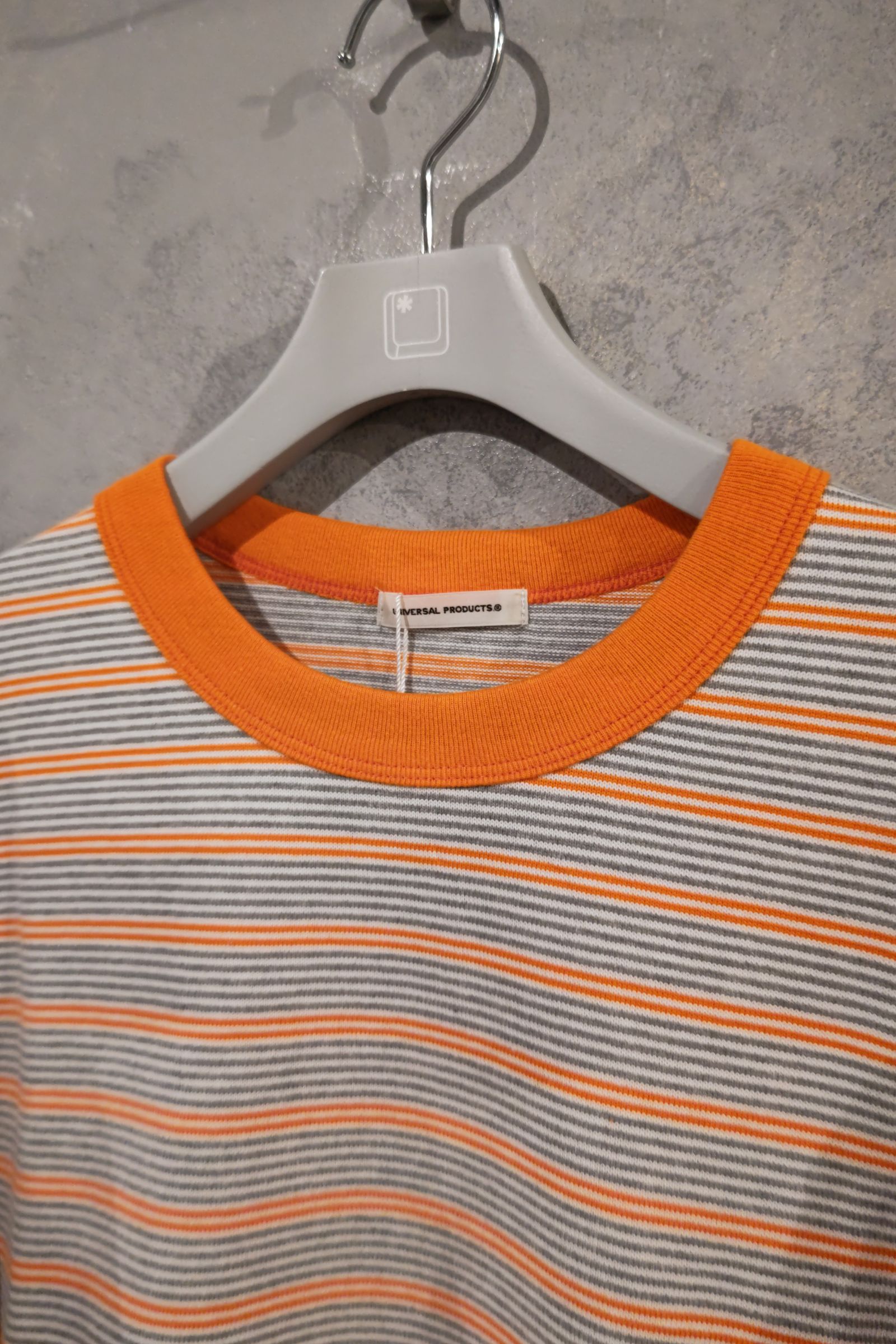 UNIVERSAL PRODUCTS - multi border s/s t-shirt -orange- 23ss | asterisk