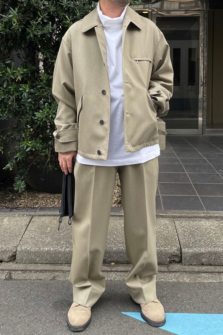 A.PRESSE - covert cloth trousers -khaki- 23ss | asterisk
