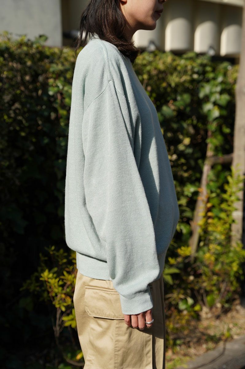 UNIVERSAL PRODUCTS - hemp crew neck knit -sage- 23ss | asterisk