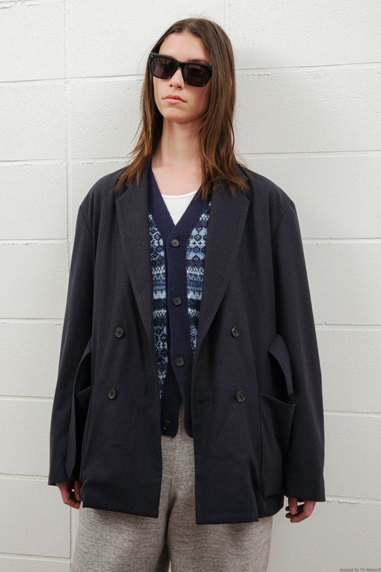 UNUSED - wool cashmere double jacket -navy- 22aw women | asterisk