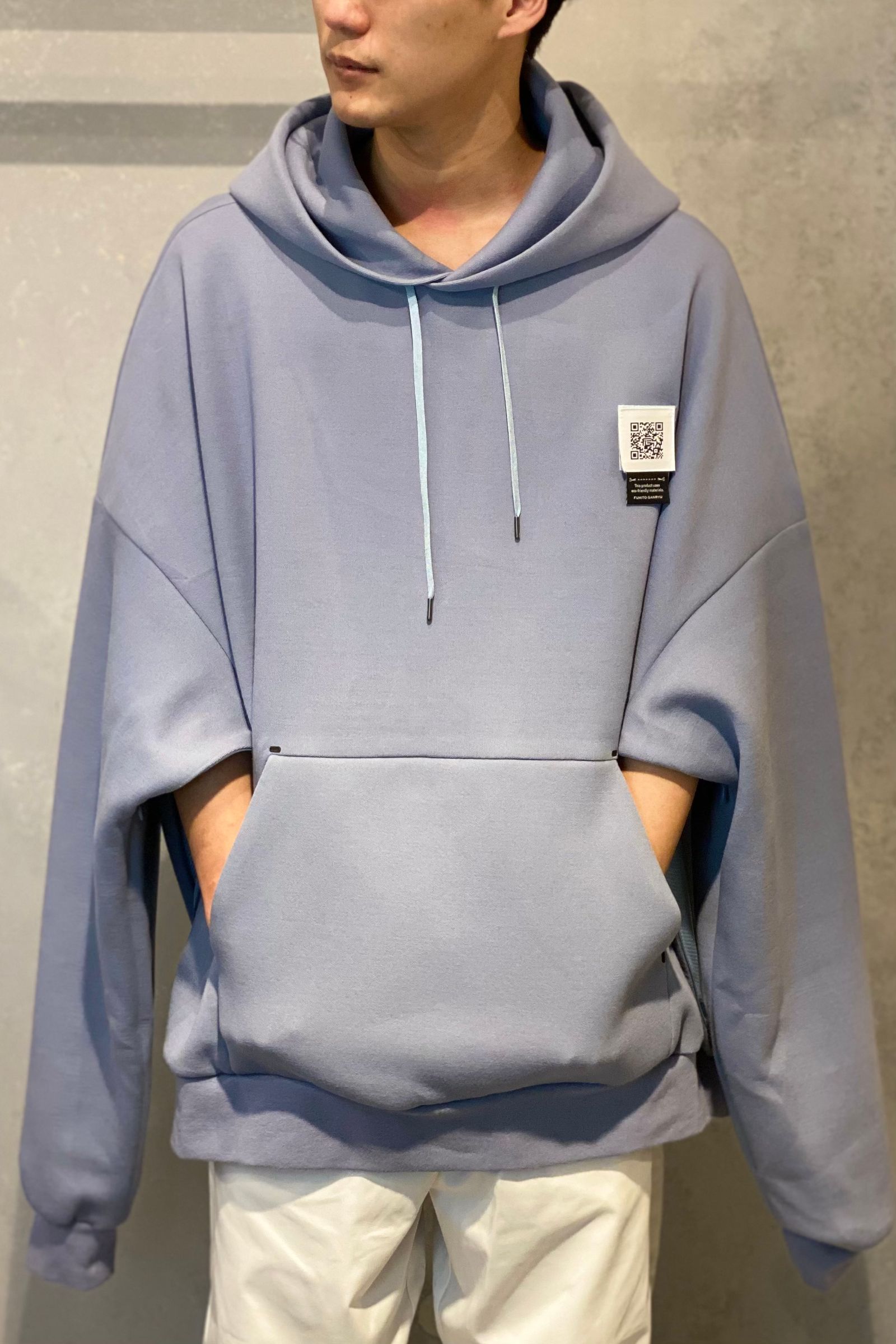 FUMITO GANRYU - 2way pull hoodie 22ss -blue gray- | asterisk