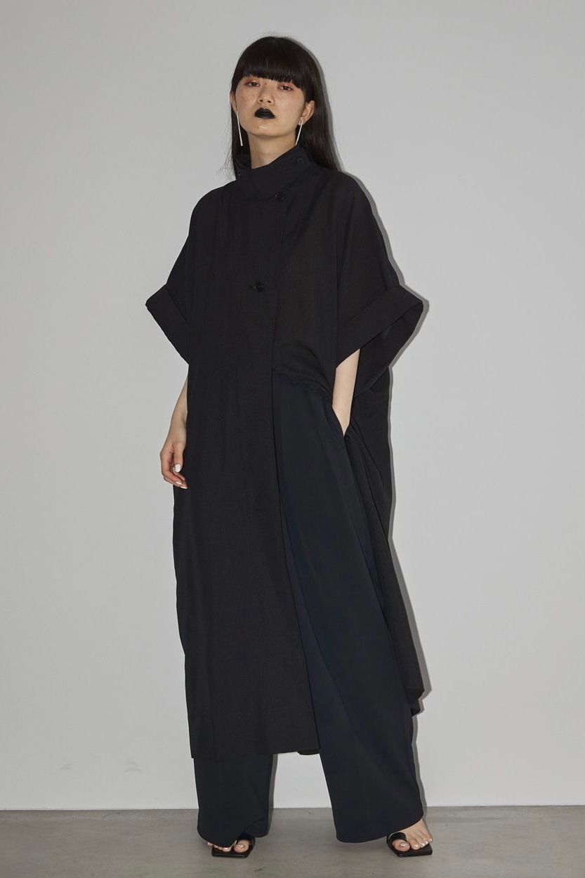 TODAYFUL - Halfsleeve Cocoon Coat -black- 23ss | asterisk