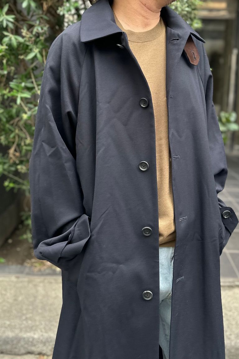 awasa - ウールギャバジンバルマカーンコート-Navy- 24aw men | asterisk 