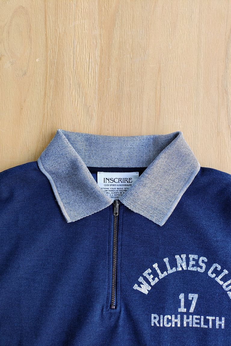 INSCRIRE - Half Zip Polo -navy- 24ss | asterisk
