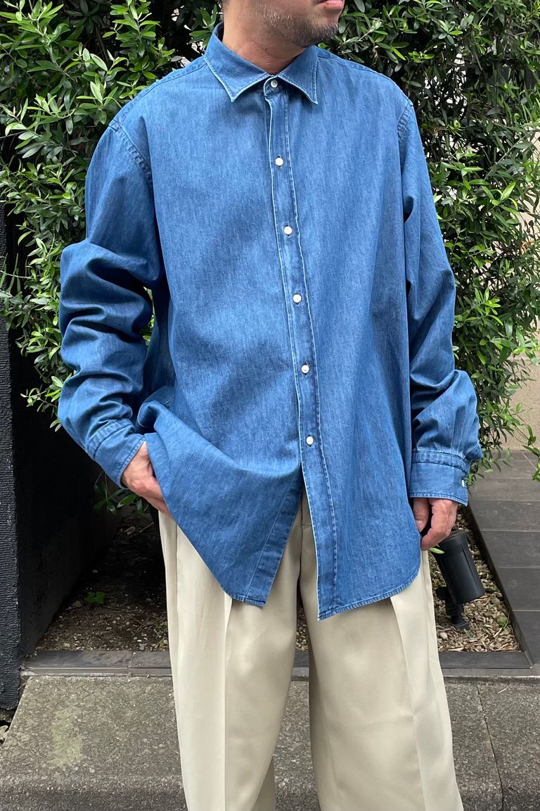 A.PRESSE - Washed Denim Shirt -indigo- 2023STYLE2 | asterisk