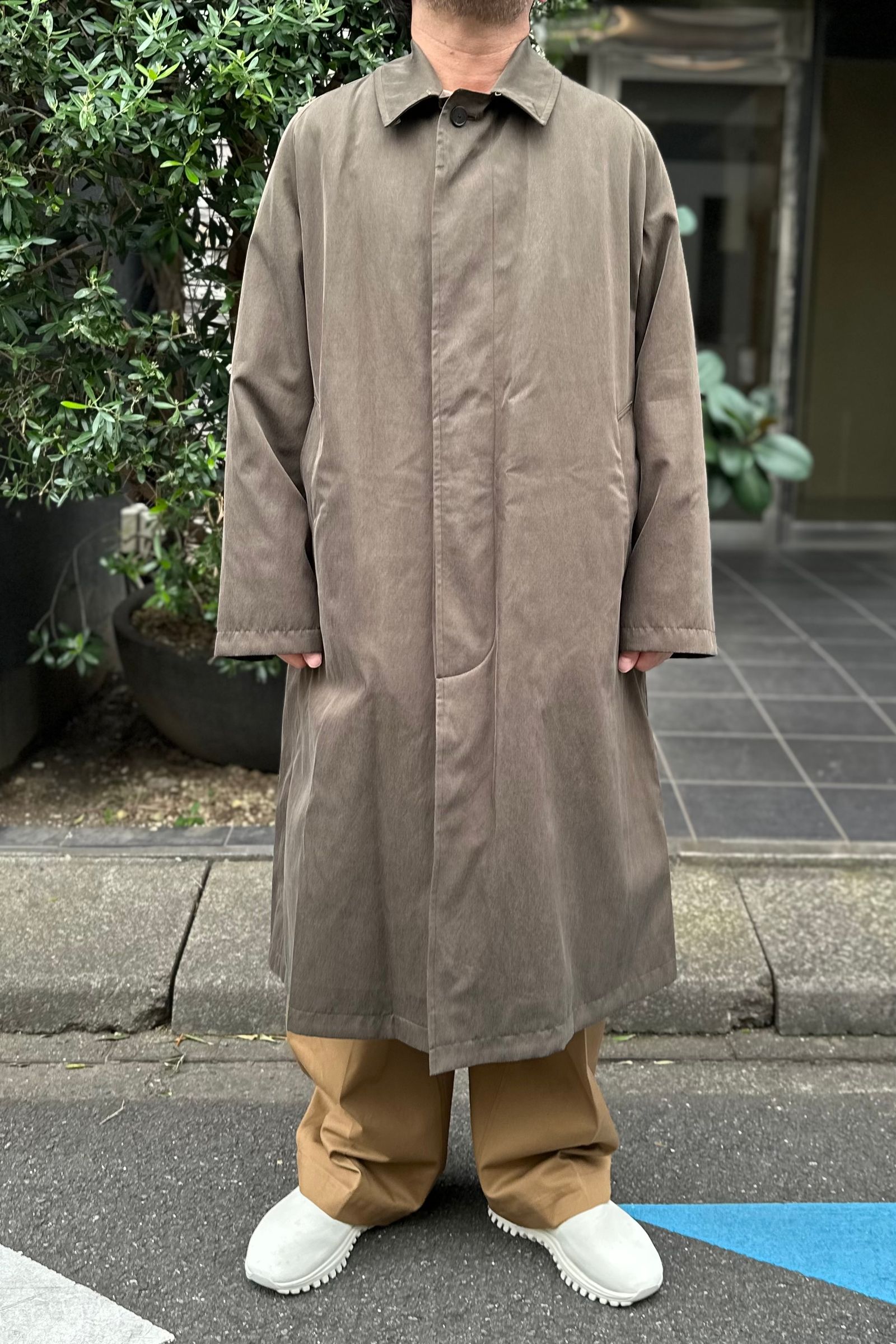 A.PRESSE - Lining Detachable Silk Coat -brown khaki- 23aw | asterisk