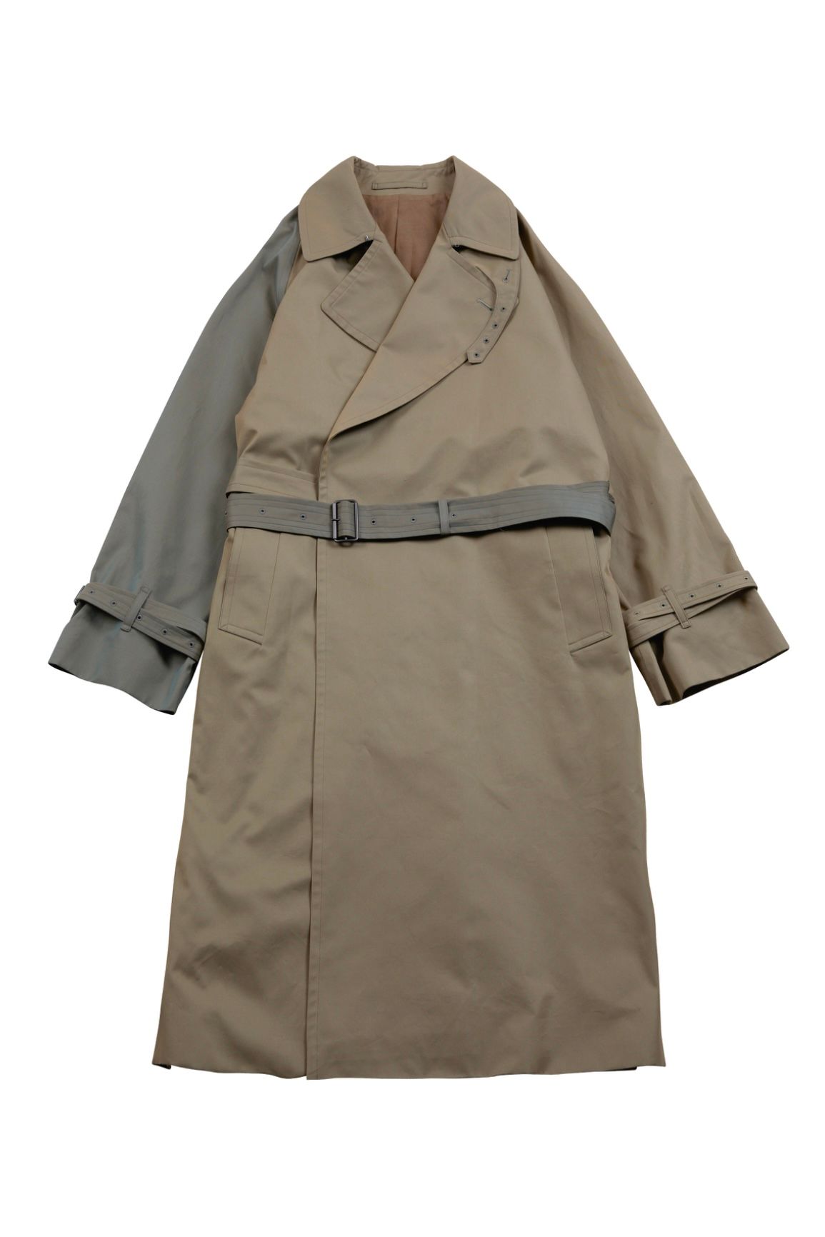 blurhms - Gabardine Double Belt Trench Coat -Two-Tone- 23aw men