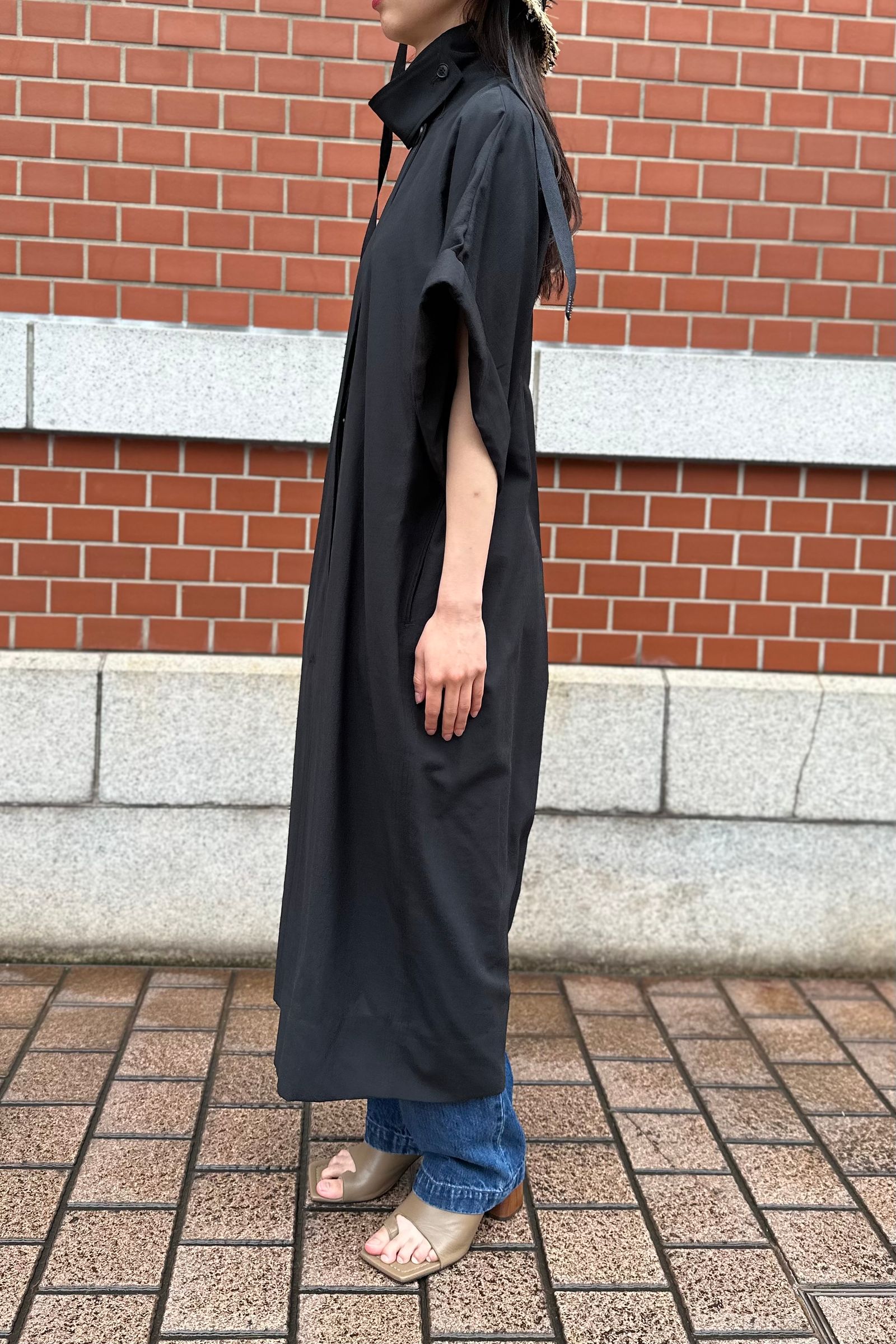 TODAYFUL - Halfsleeve Cocoon Coat -black- 23ss | asterisk