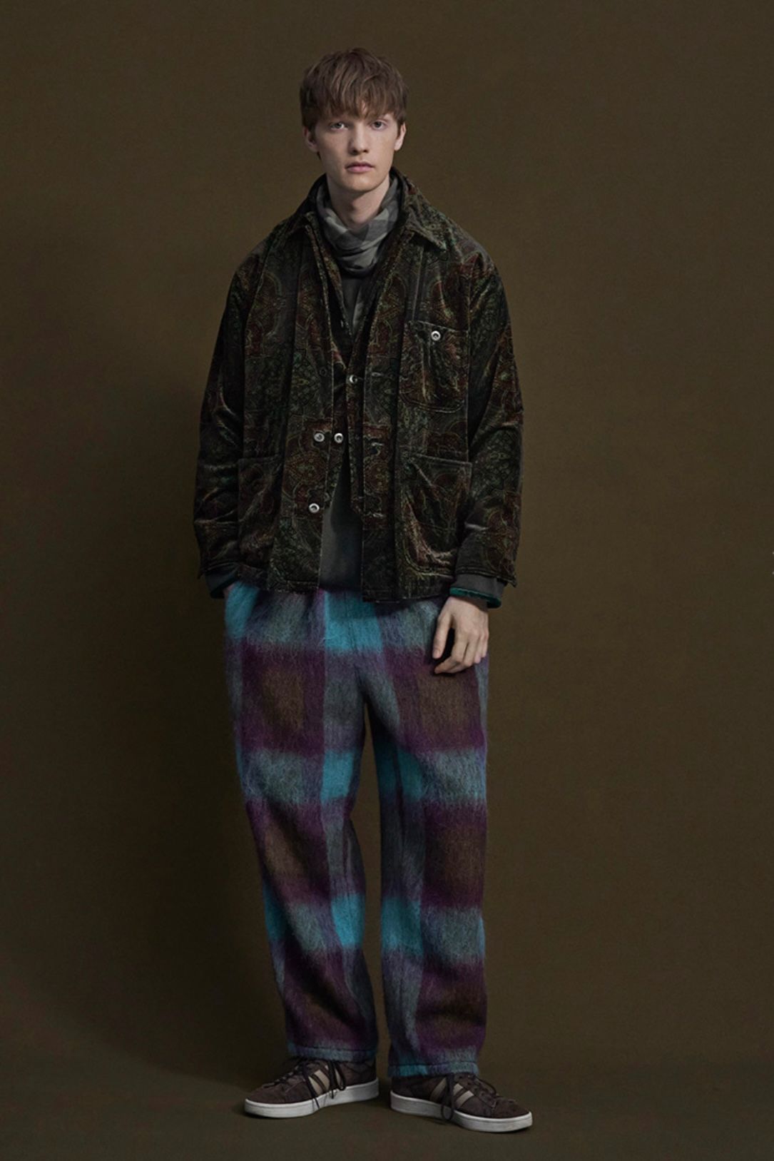 ts(s) - Large Plaid Wool Blend Shaggy Cloth Drawstring Pants