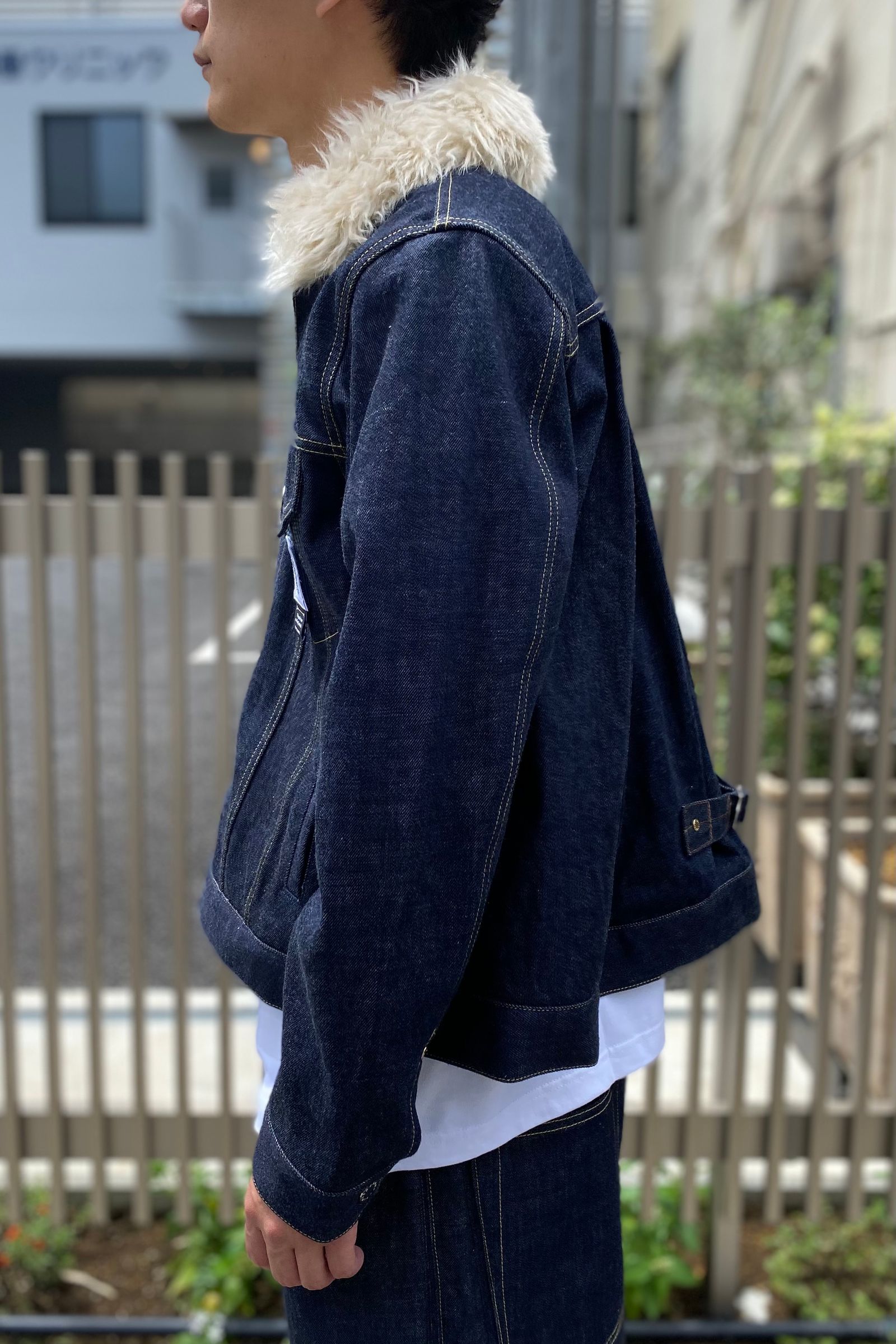 FUMITO GANRYU - detachable collar tacked denim jacket 21aw | asterisk