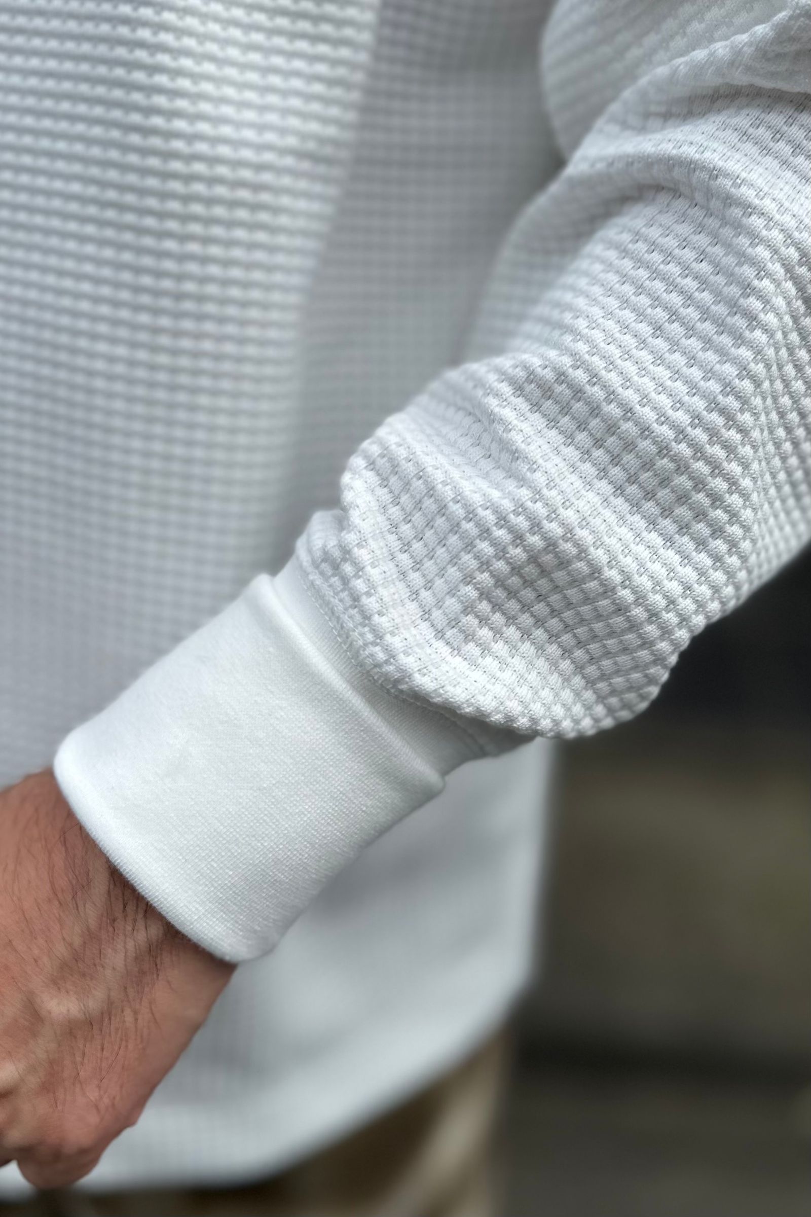 WEWILL HIGH NECK WAFFLE TSHIRT white 23aw asterisk