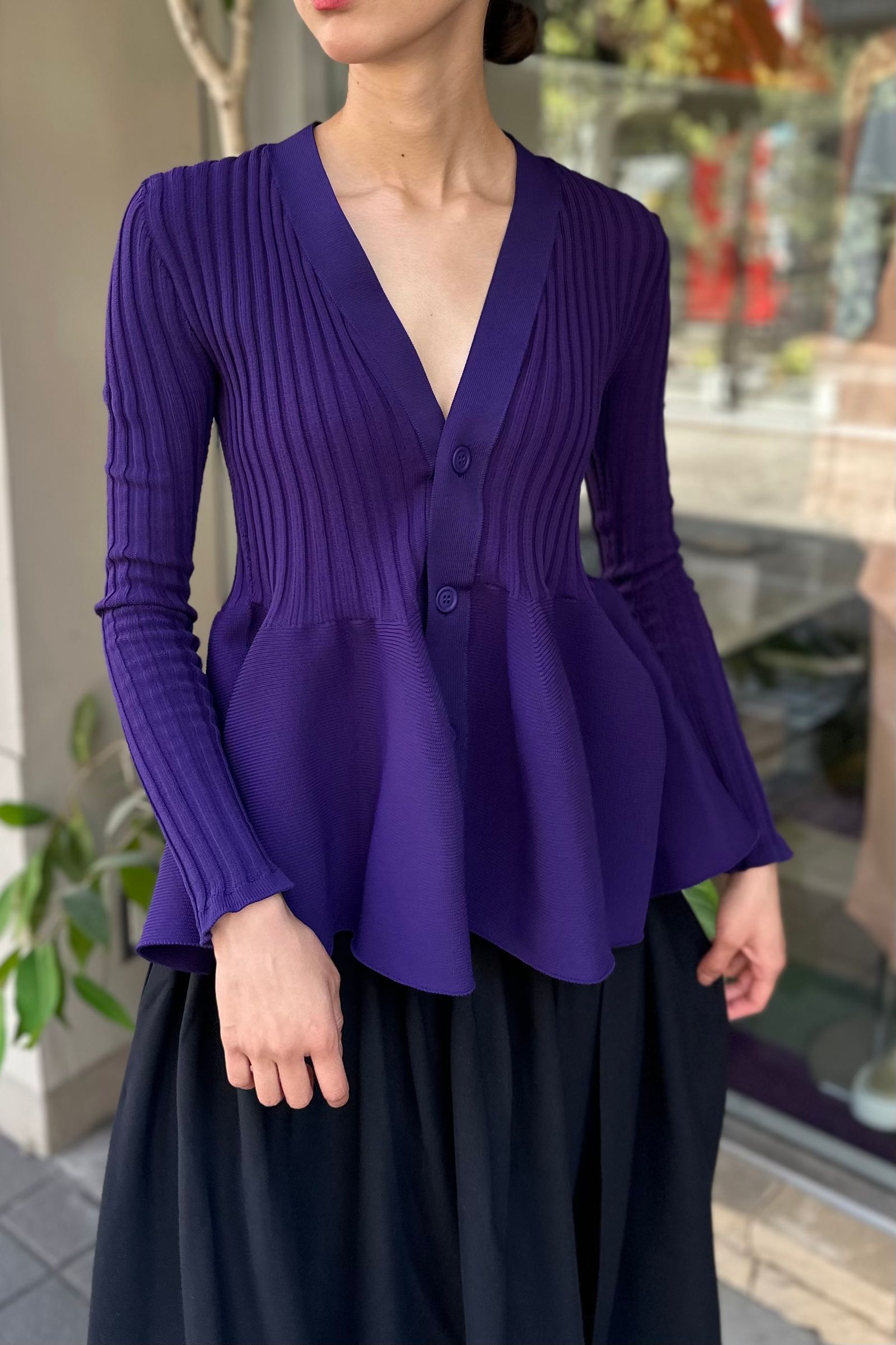 CFCL - POTTERY CARDIGAN -violet- 23aw women | asterisk