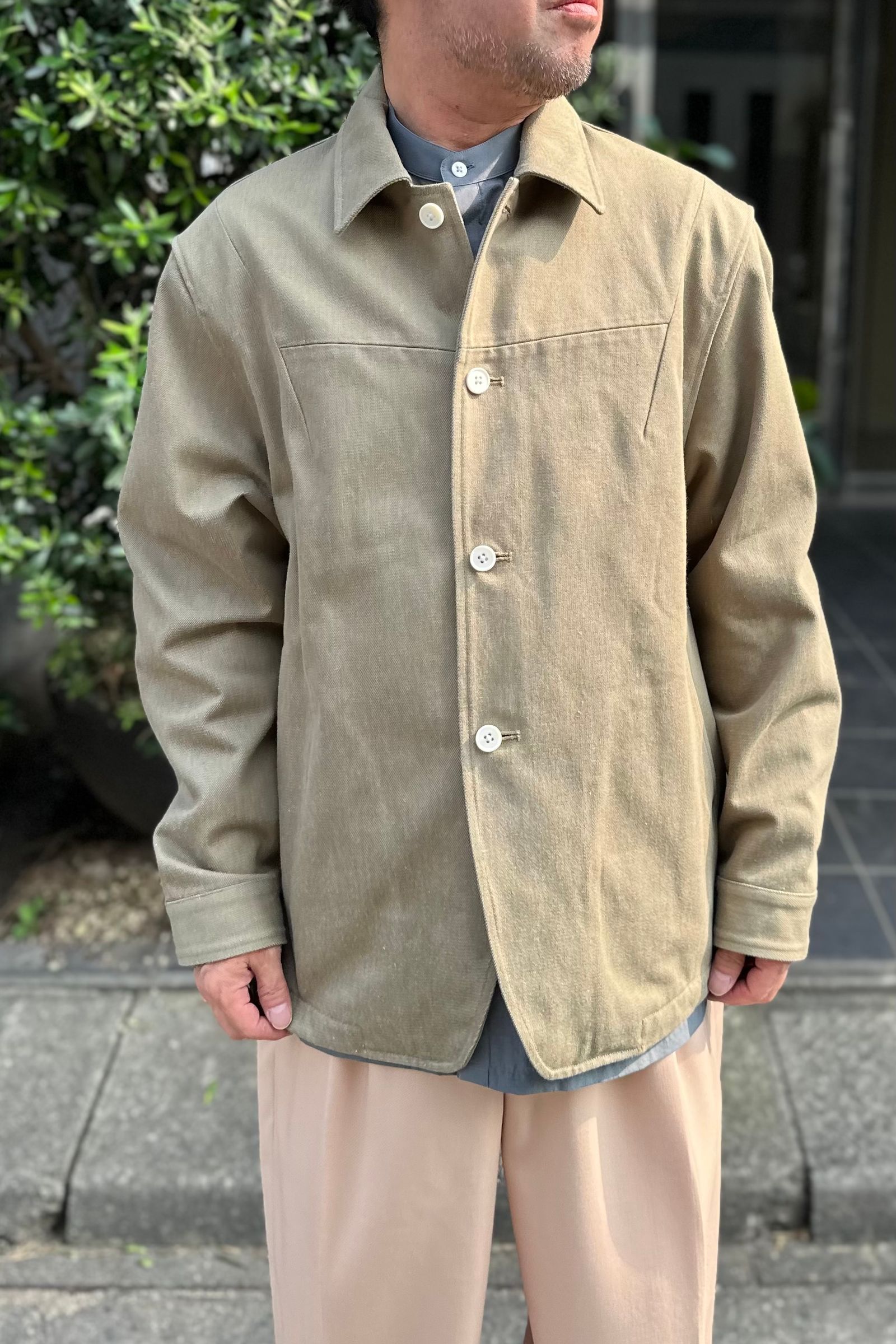 nonnotte - エバーリジットデニム 6 darts blouson -Green Denim