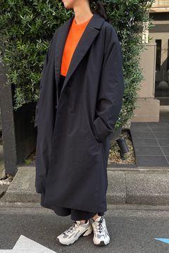 ATON - asako nylon semi double coat -navy- women - | asterisk
