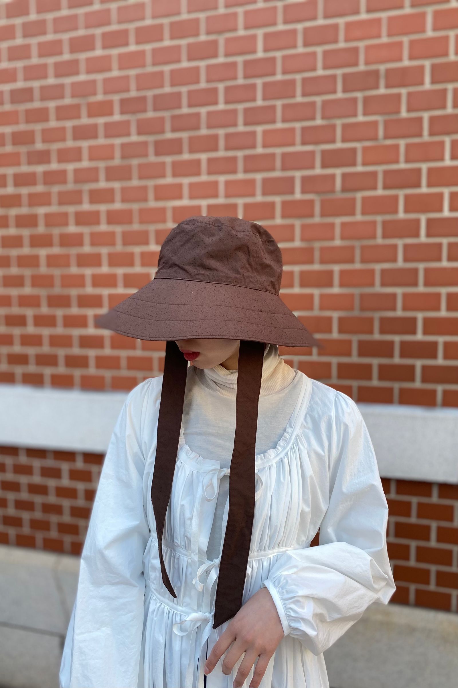 KIJIMA TAKAYUKI - COTTON SILK BUCKET HAT -brown- 23ss women | asterisk