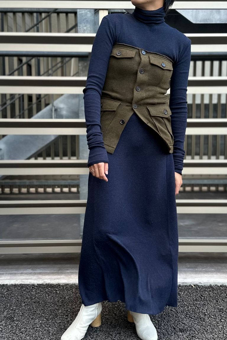 INSCRIRE - Military Wool Tube Top -khaki- 23aw women | asterisk