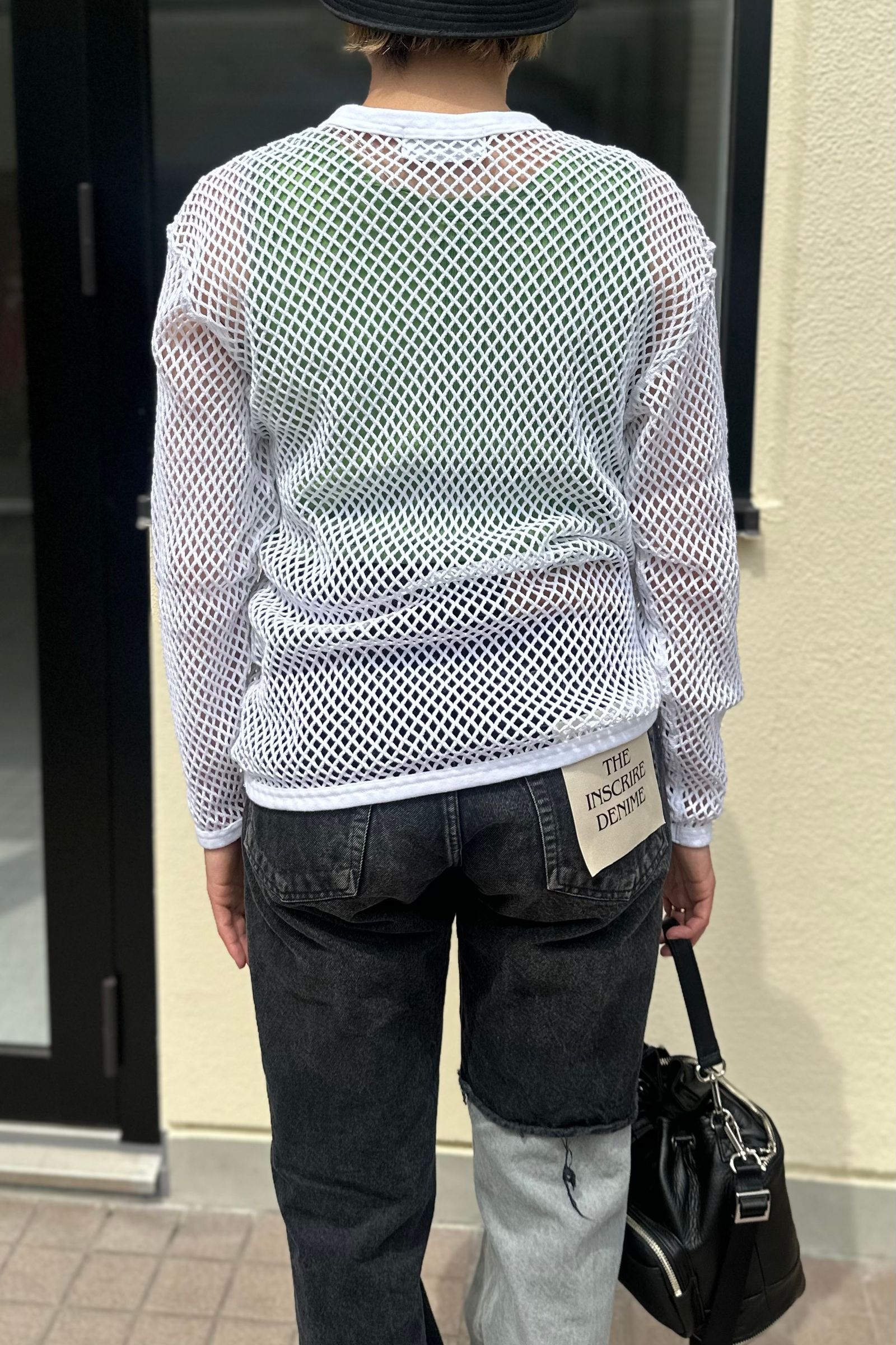 UNUSED - Mesh long Sleeve Tee -white- 24ss women | asterisk
