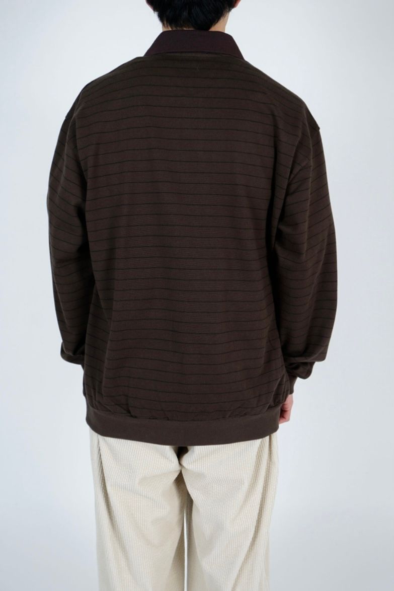 UNIVERSAL PRODUCTS - border l/s polo - brown-22aw men | asterisk