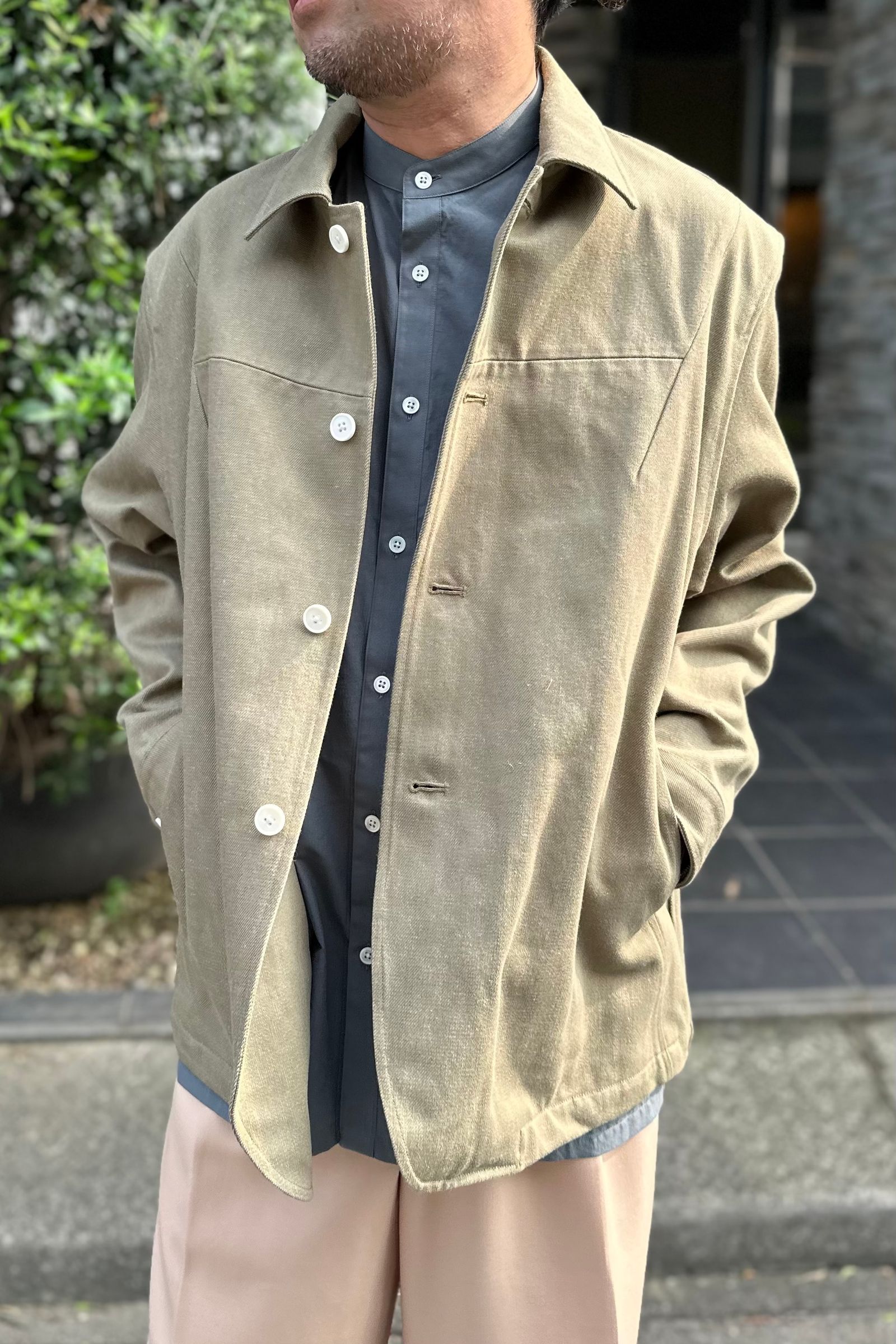 nonnotte - エバーリジットデニム 6 darts blouson -Green Denim