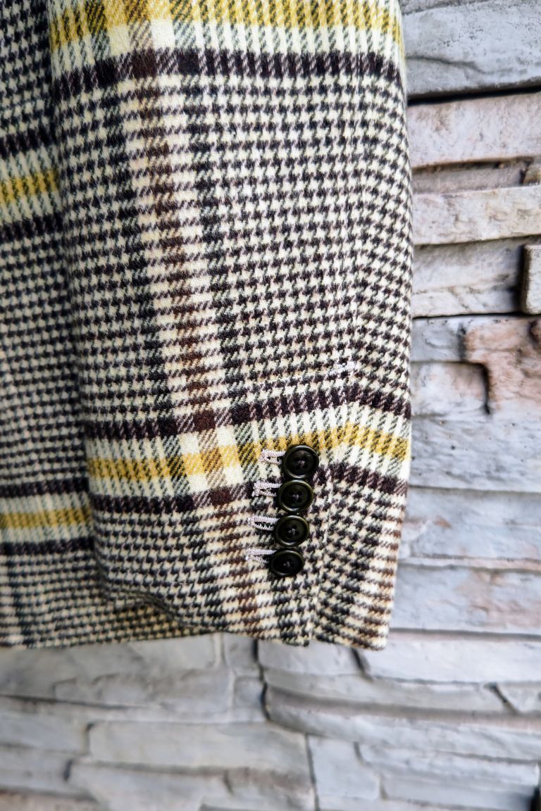 ts(s) - Color Glen Plaid Wool Blend Melton Cloth 4+1 Patch Pocket 