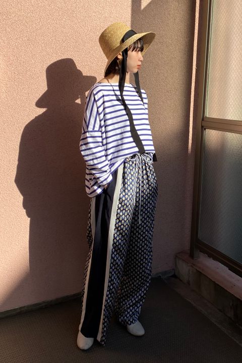 ストローハットで夏style/ESLOW