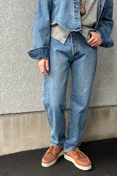 UNUSED - 14oz Denim Five Pockets Wide Pants -indigo- 24ss women 