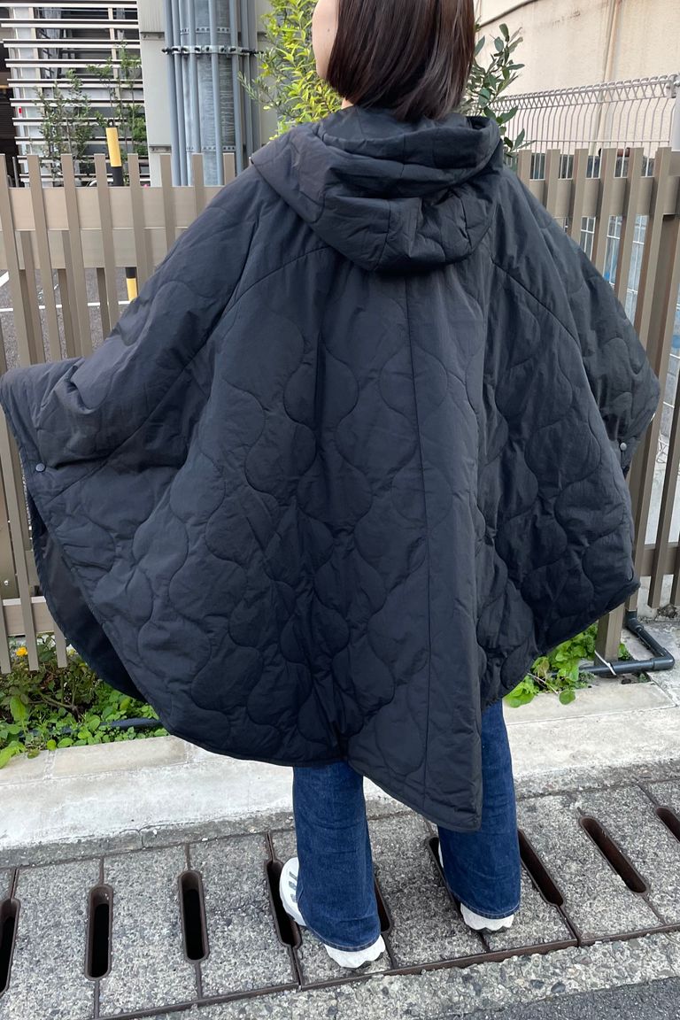 LANTERN - heating poncho -black- 22aw | asterisk 