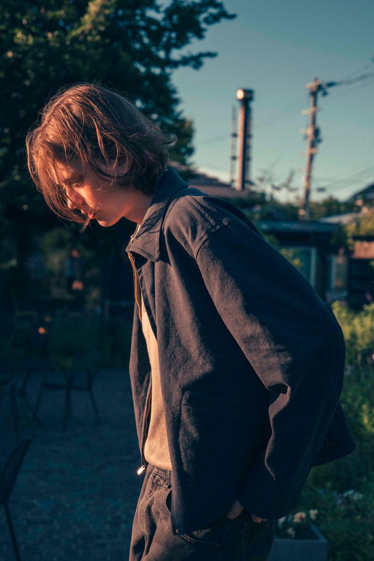 A.PRESSE - silk nep sports jacket -dark navy- 23ss | asterisk 