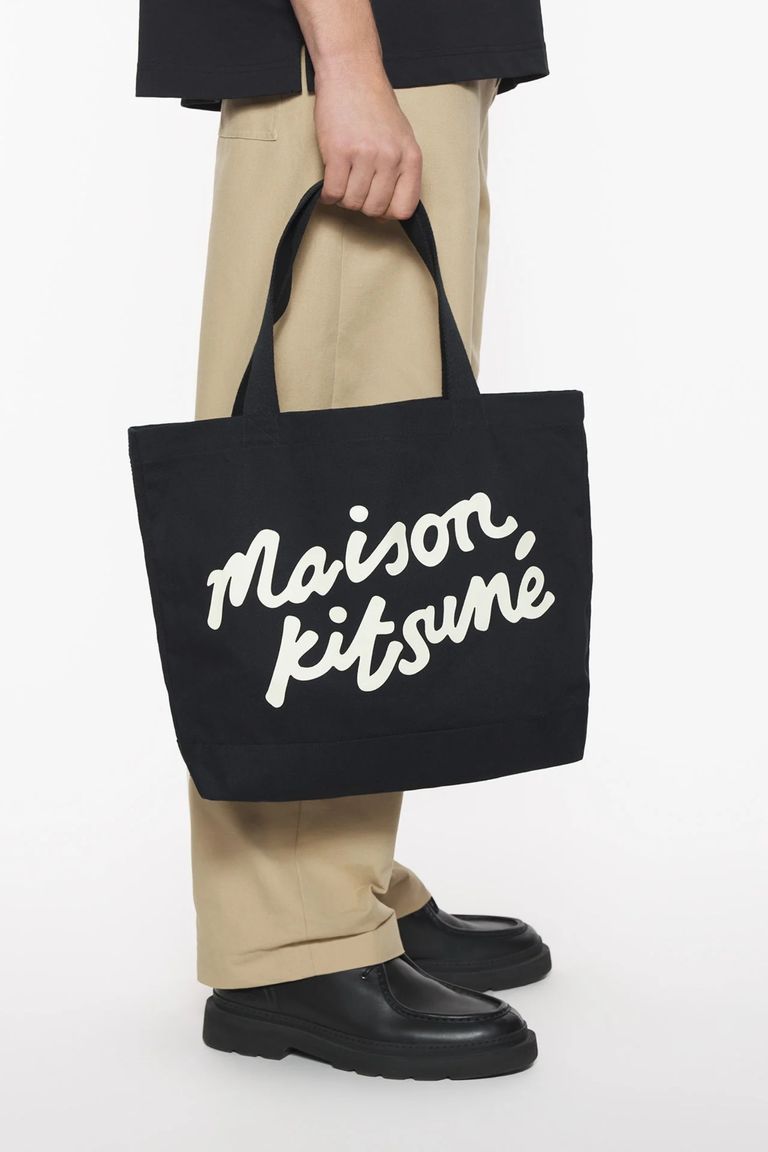 MAISON KITSUNÉ - MAISON KITSUNE HANDWRITING TOTE-BLACK-25ss | asterisk 