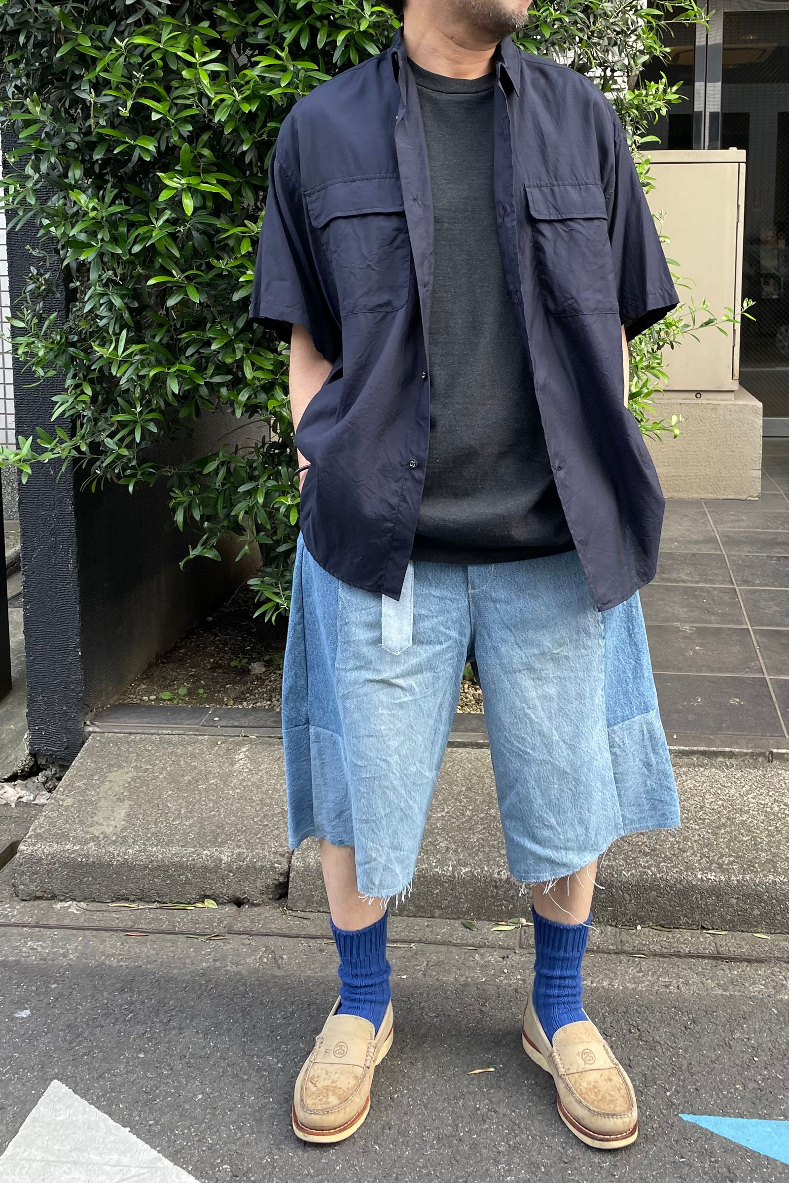 SEEALL - reconstructed big shorts -denim- 23ss men | asterisk