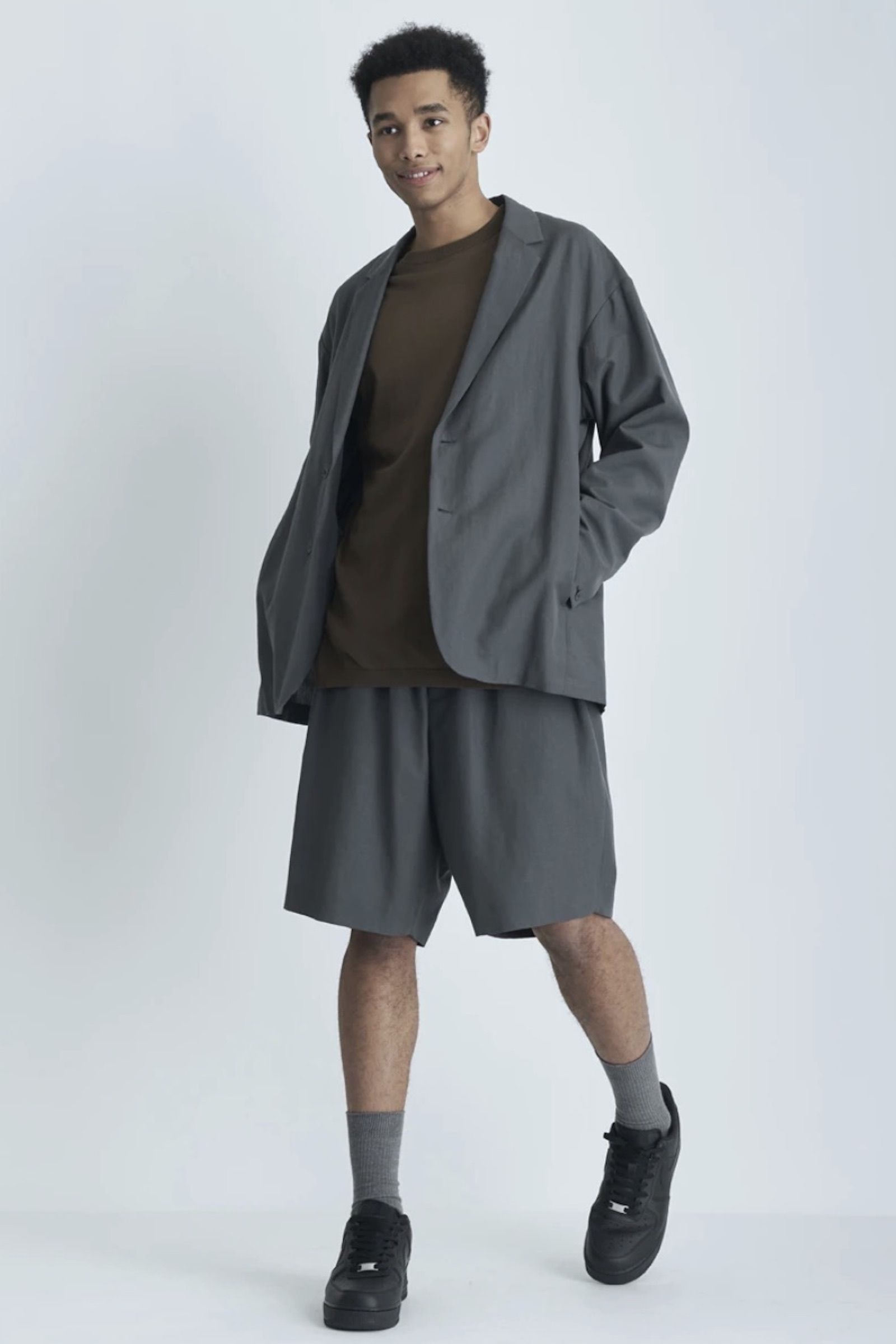 石見銀山 【未使用】ATONエイトンWOOL LINEN OVERSIZED JACKET | www