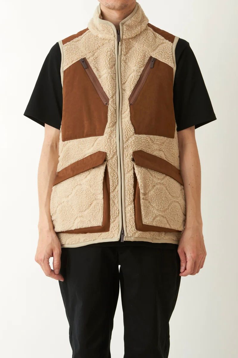 White Mountaineering - boa fleece vest -beige- 23aw men | asterisk