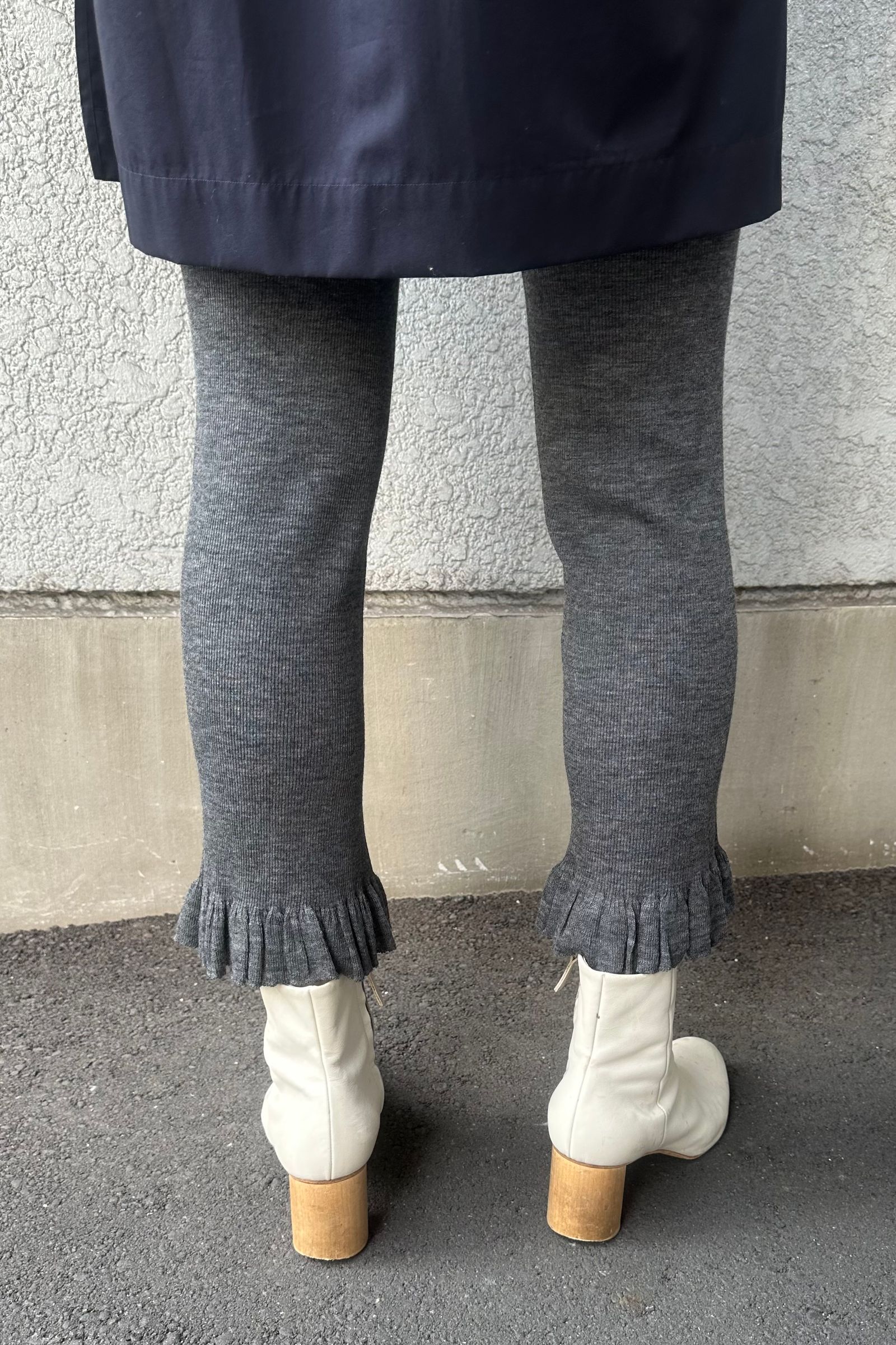 babaco - Fine Wool Ribbed Pants ウールリブパンツ -Charcoal-24aw | asterisk