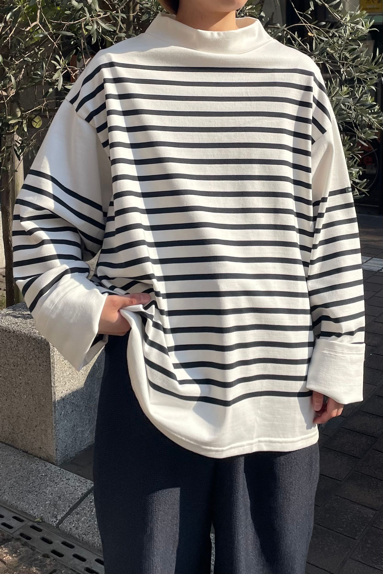 OUTIL - モックネック/バスクシャツ/tricot ger -off/sea moss- 22aw