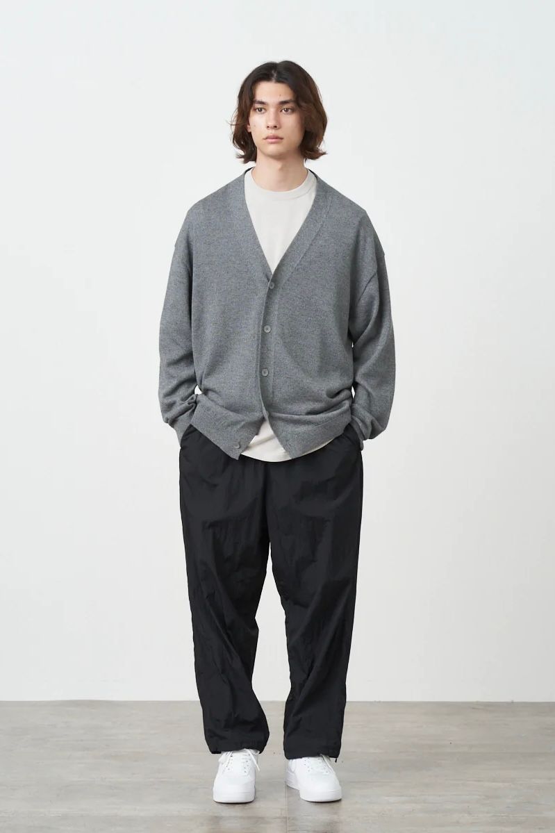 ATON - wool washi oversized cardigan -charcoal gray- unisex 23ss