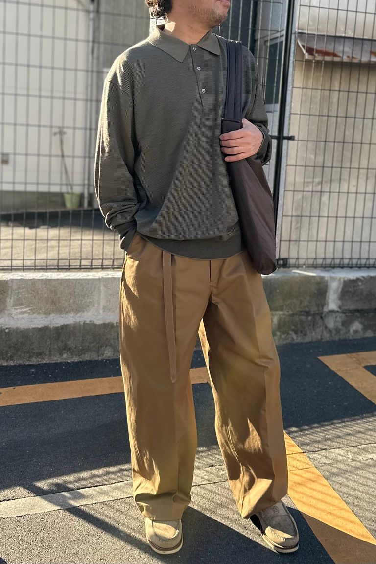 A.PRESSE - L/S ニット ポロシャツ L/S Knit Polo Shirt -stripe 