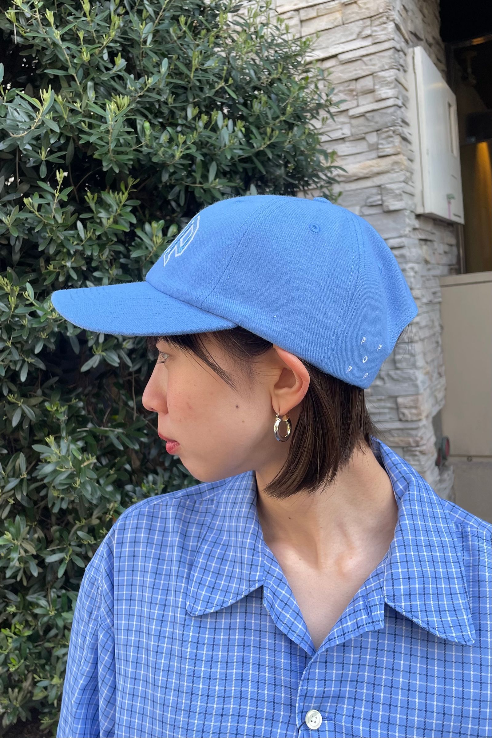 Pop Trading Company - arch sixpanel hat -blue shadow- 23ss drop1