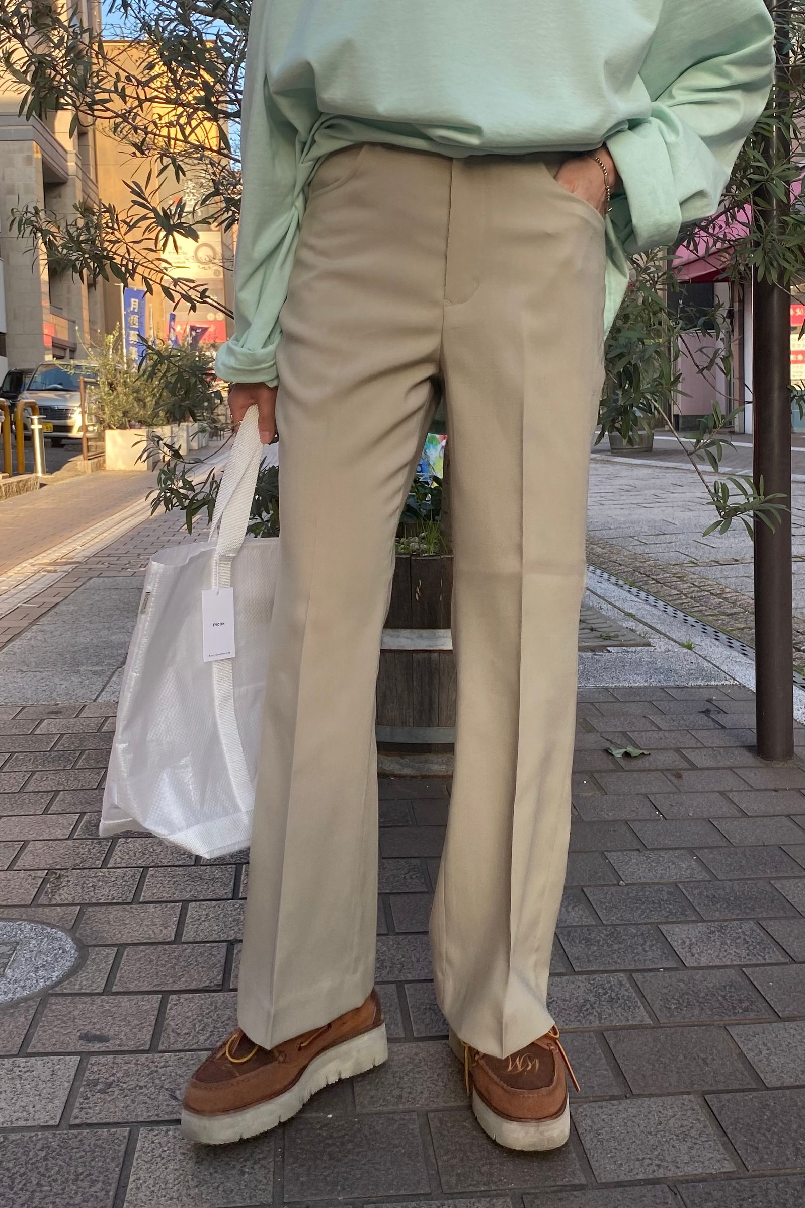 FARAH - フレアパンツ/T/Rホップサック -beige- 23ss women | asterisk