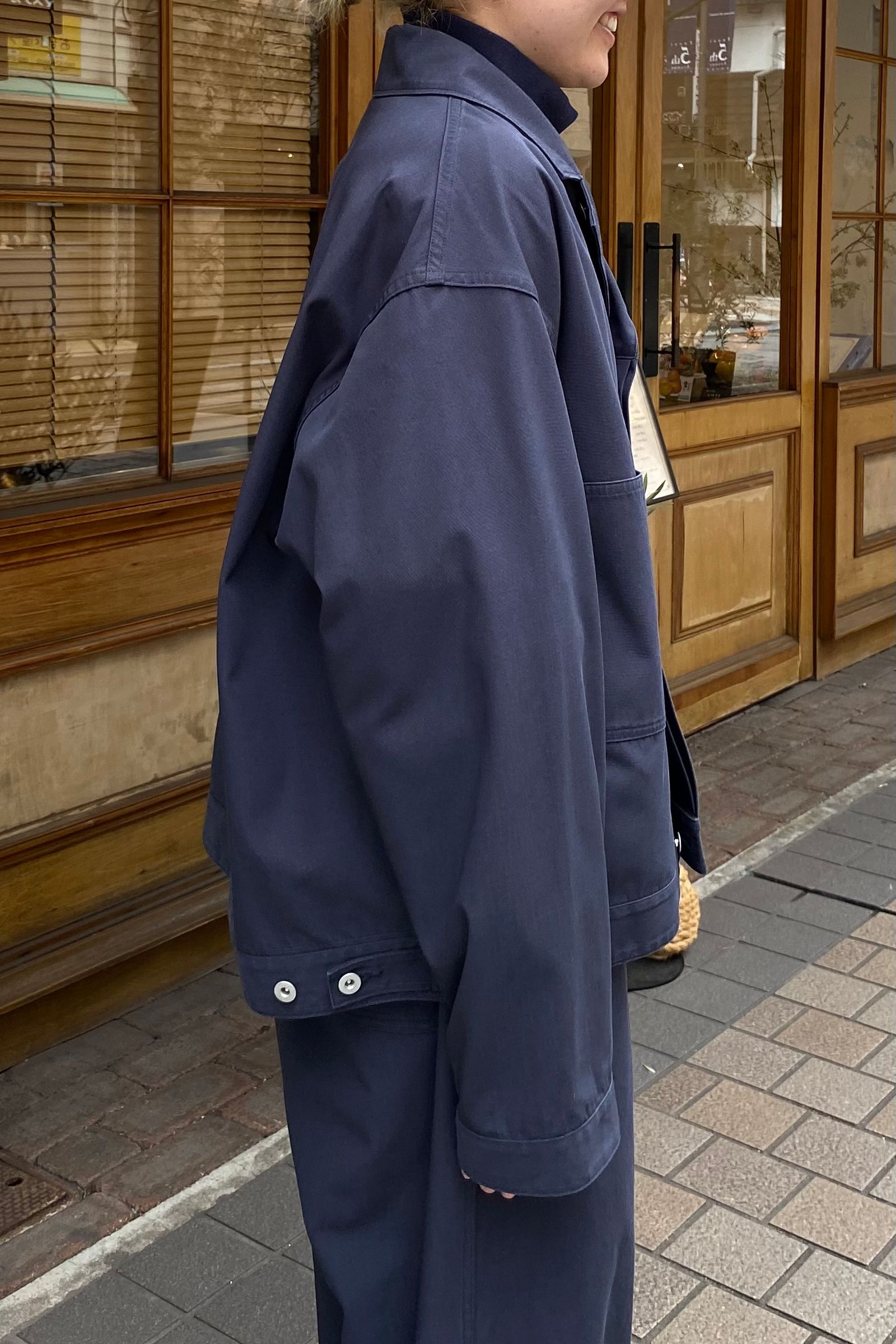 organic cotton recycle polyester twill blouson -navy- 23ss - 4