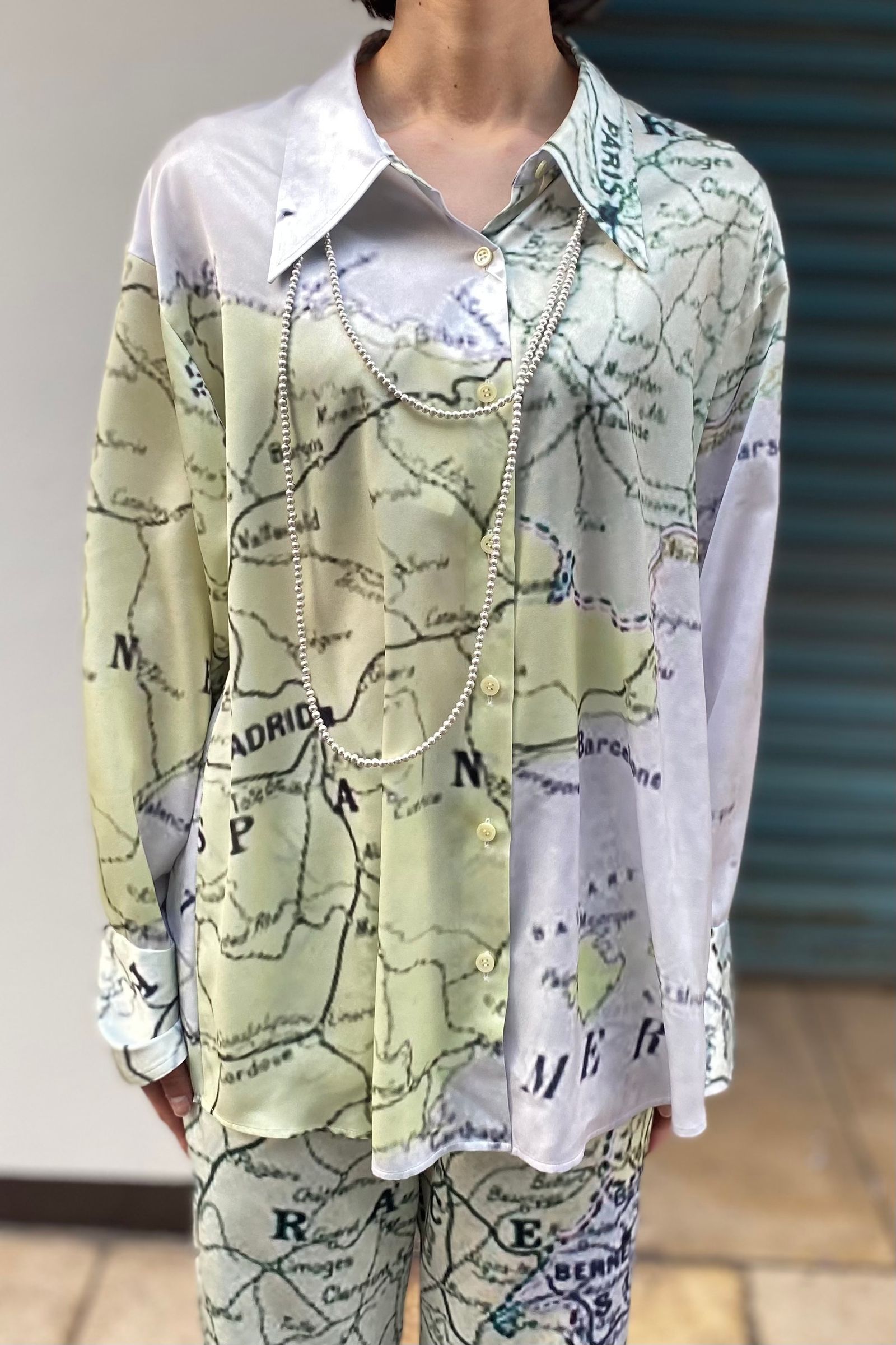 ALLEGE - map print shirt -ivory- 23ss women | asterisk