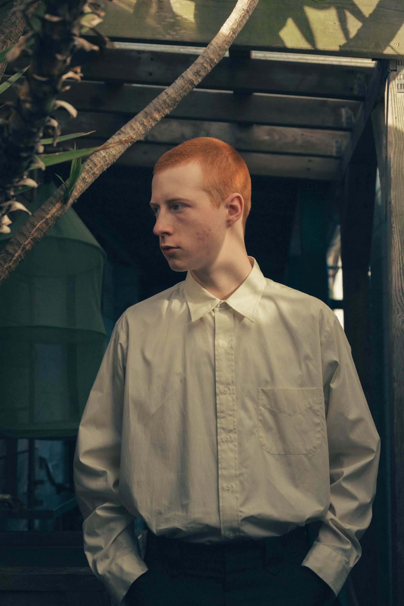 FOUNDOUR - REGULAR COLLAR SHIRT-NATURAL-25ss unisex | asterisk FOUNDOUR - REGULAR COLLAR SHIRT-NATURAL-25ss unisex | asterisk