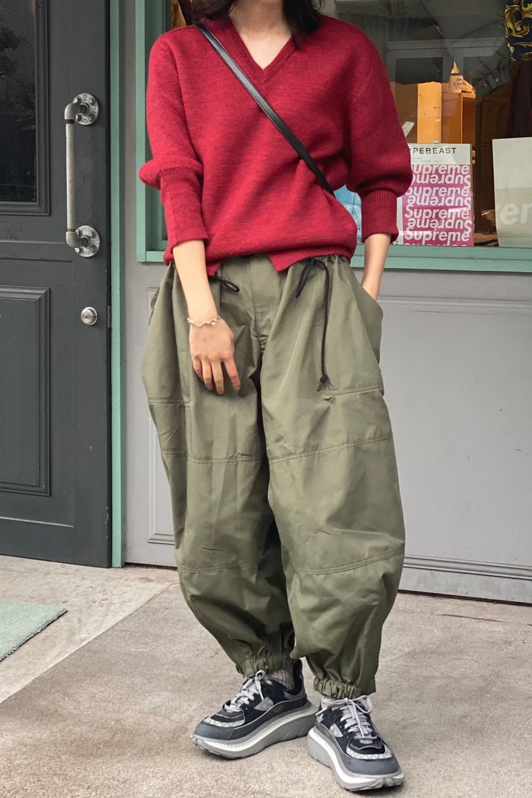 JUN MIKAMI - ポリエステルツイルヴァリアブルパンツ -khaki- 22aw  