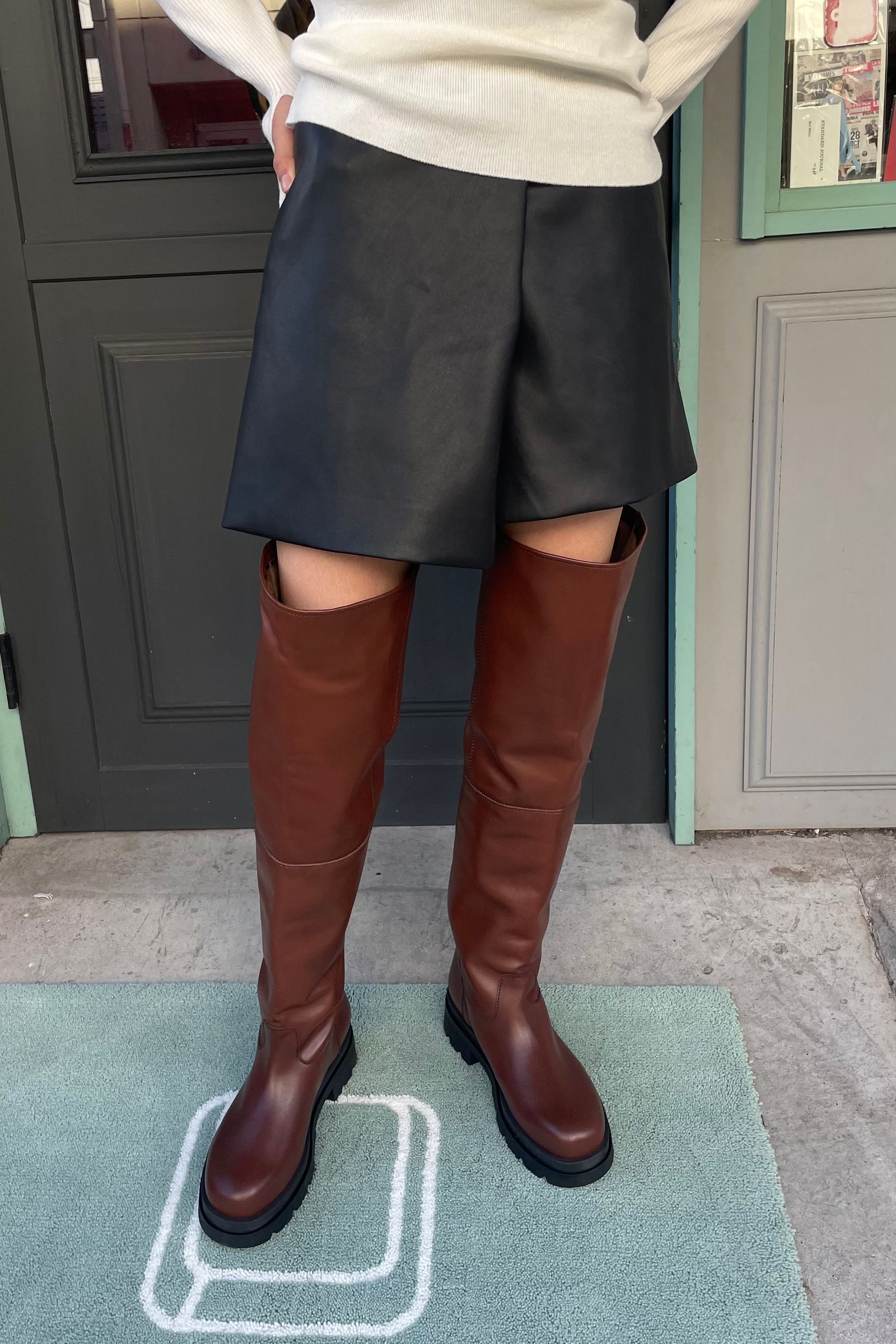 INSCRIRE - long boots -brown- 22aw | asterisk