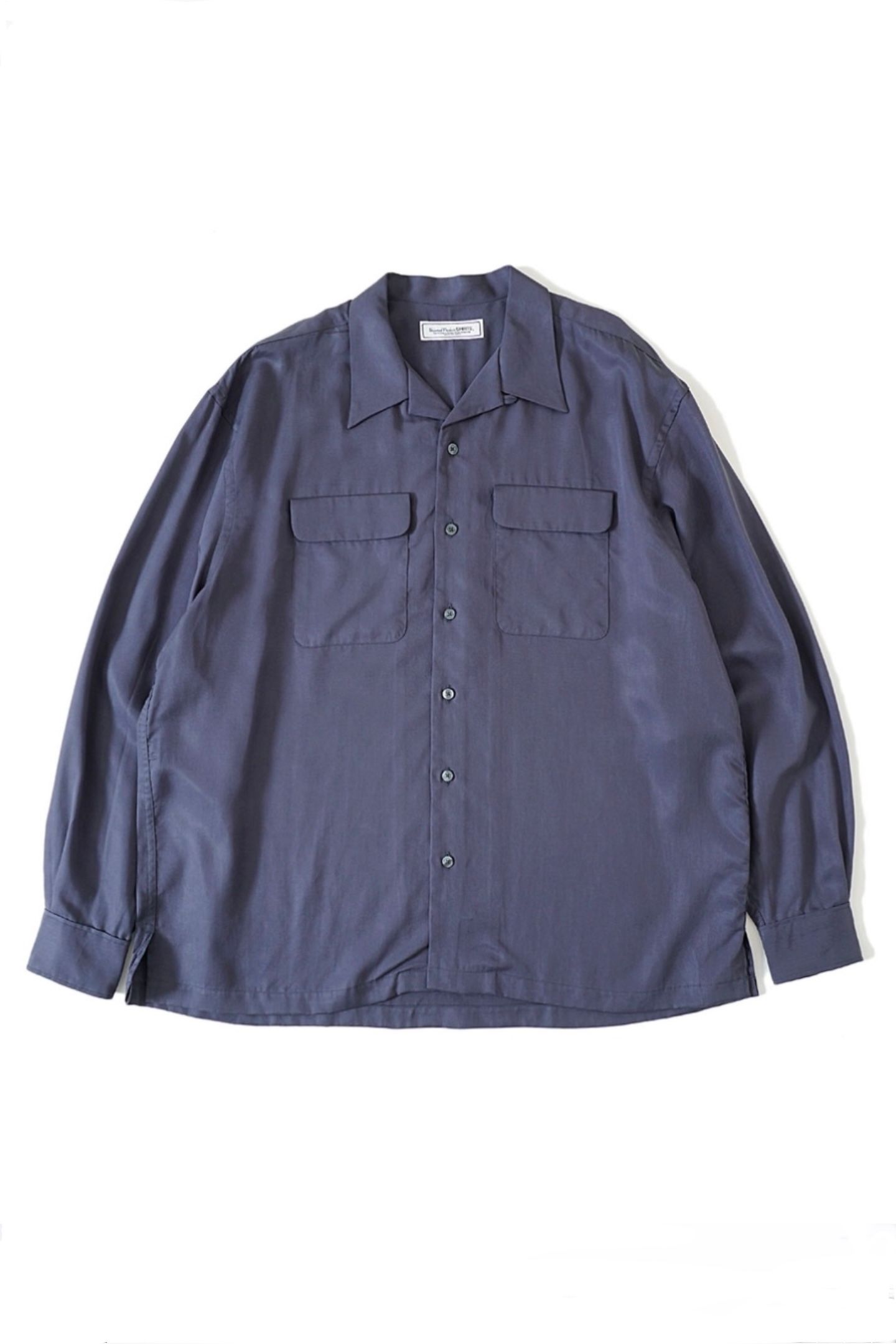 UNIVERSAL PRODUCTS - open collar l/s shirt -gray- 23ss | asterisk