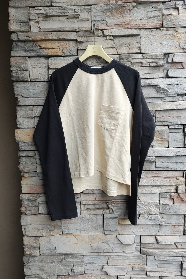 UNUSED - Long sleeve T-shirt-IVORY×BLACK 25ss | asterisk