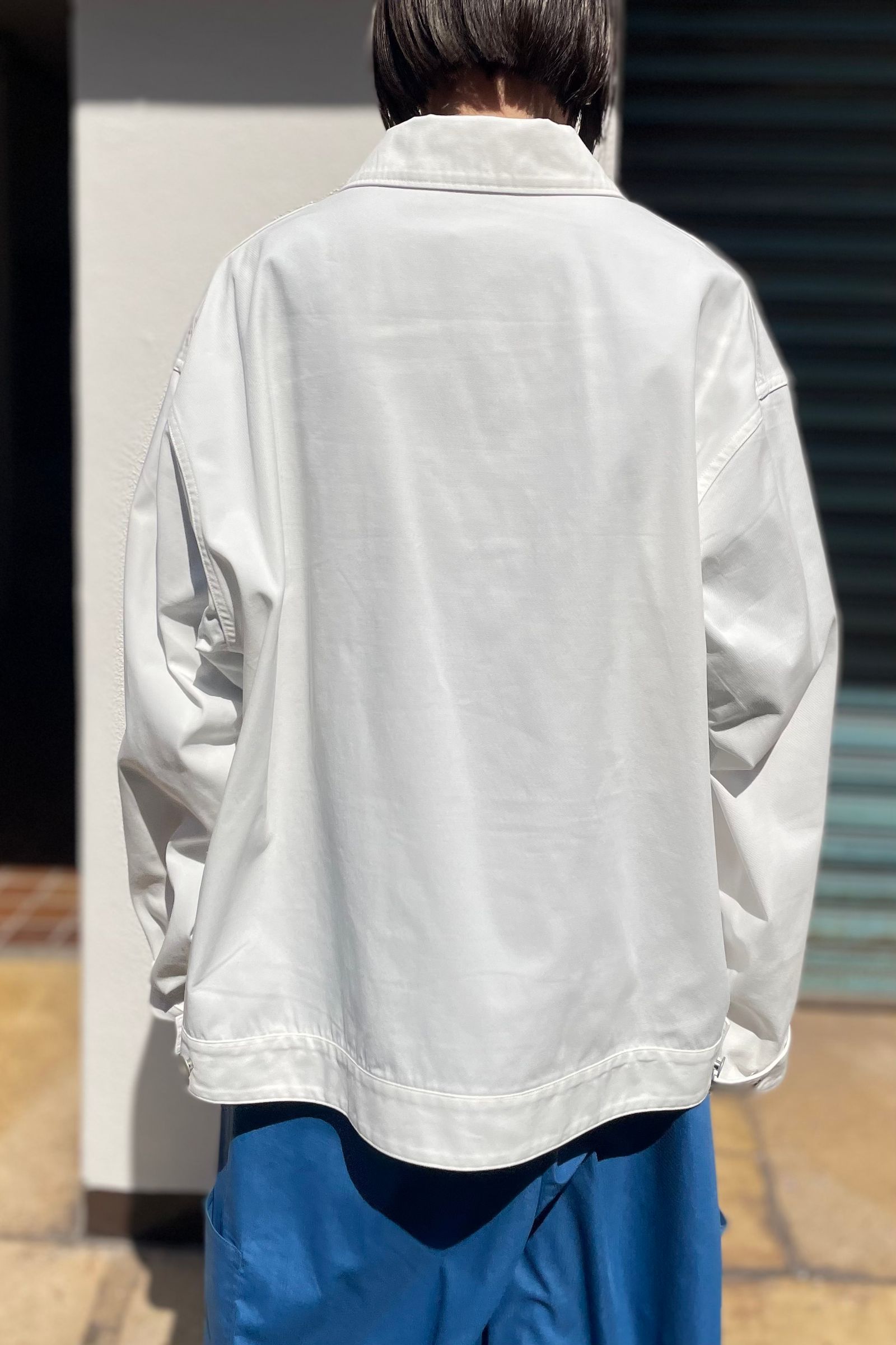 Y - organic cotton recycle polyester twill blouson -white- 23ss | asterisk