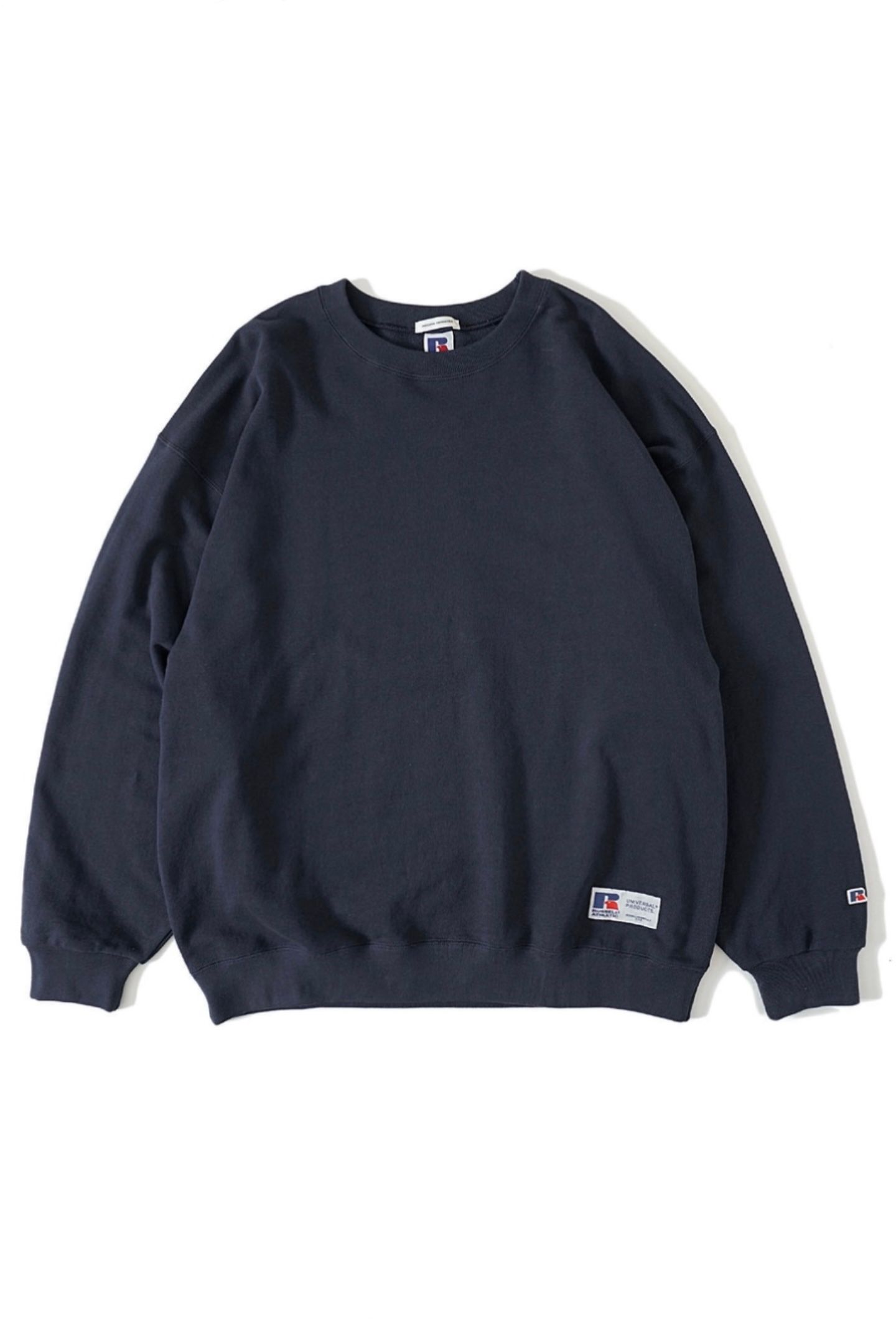 UNIVERSAL PRODUCTS - russell crew neck sweat -navy- 23ss | asterisk