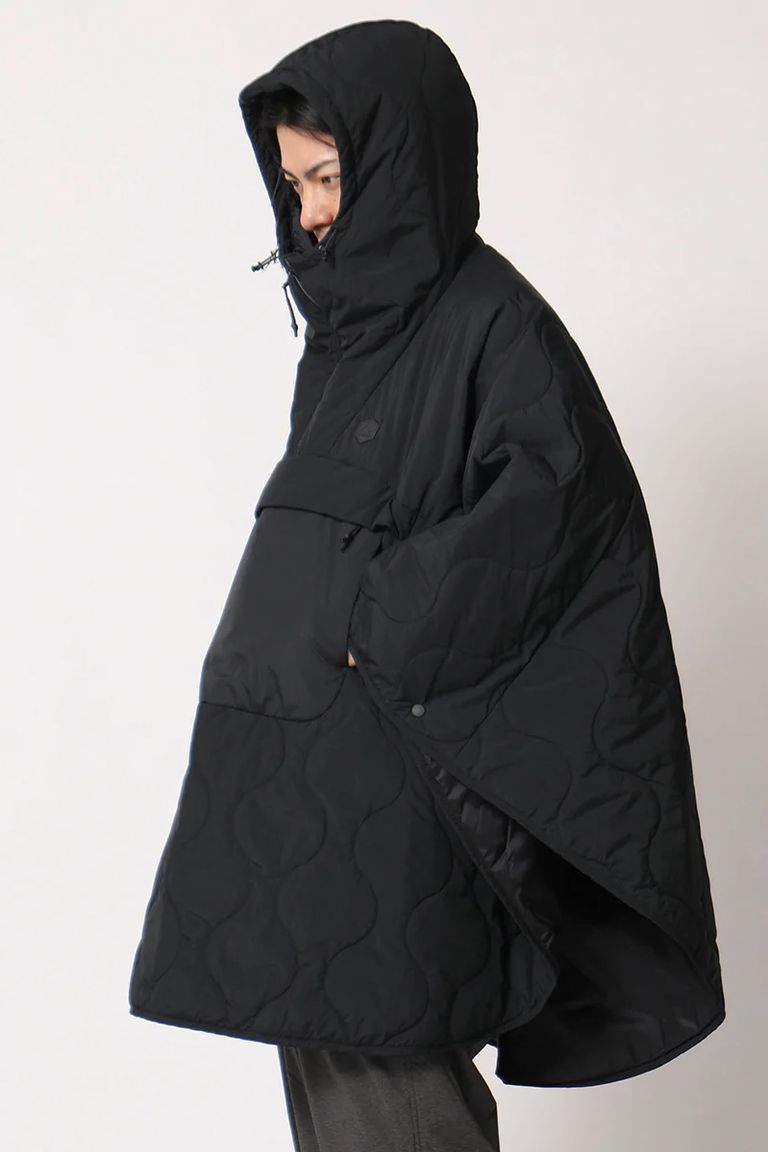 LANTERN - heating poncho -black- 22aw | asterisk