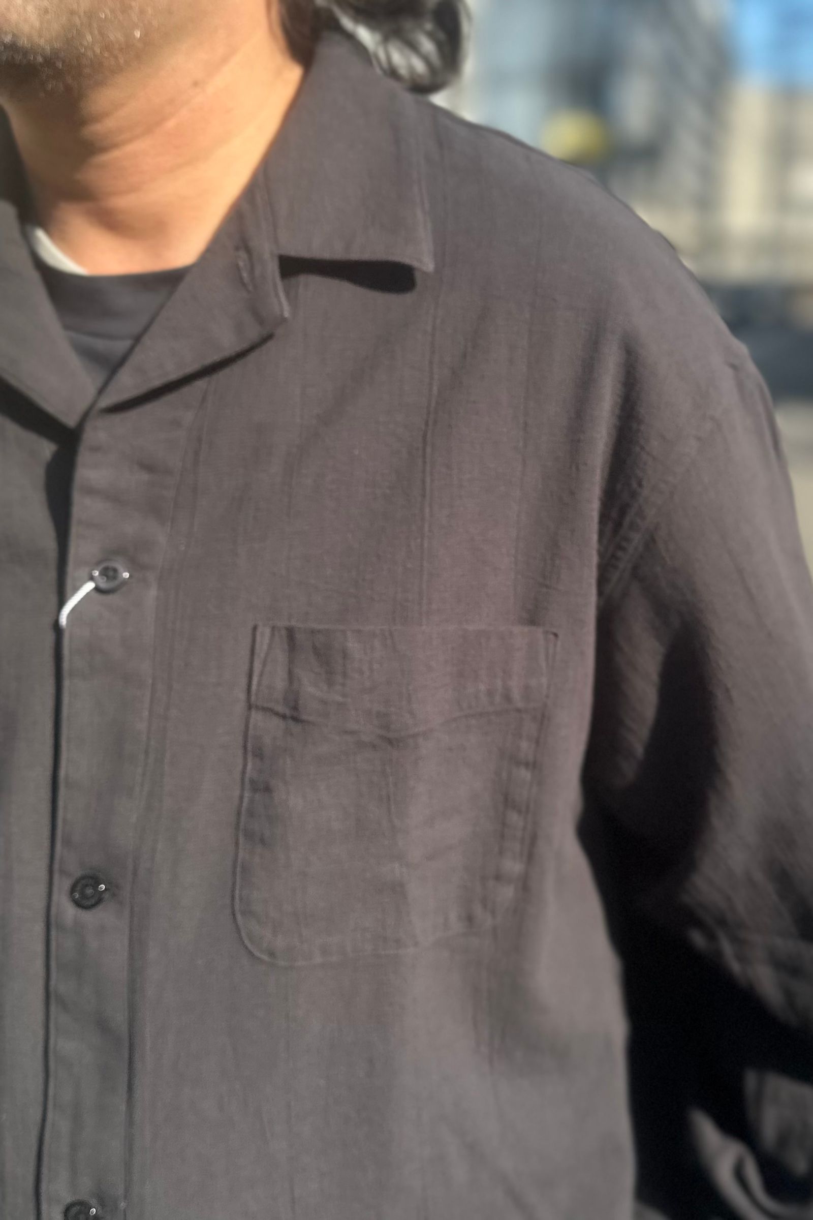 UNIVERSAL PRODUCTS - SHEER L/S SHIRTS-D.NAVY-25ss | asterisk